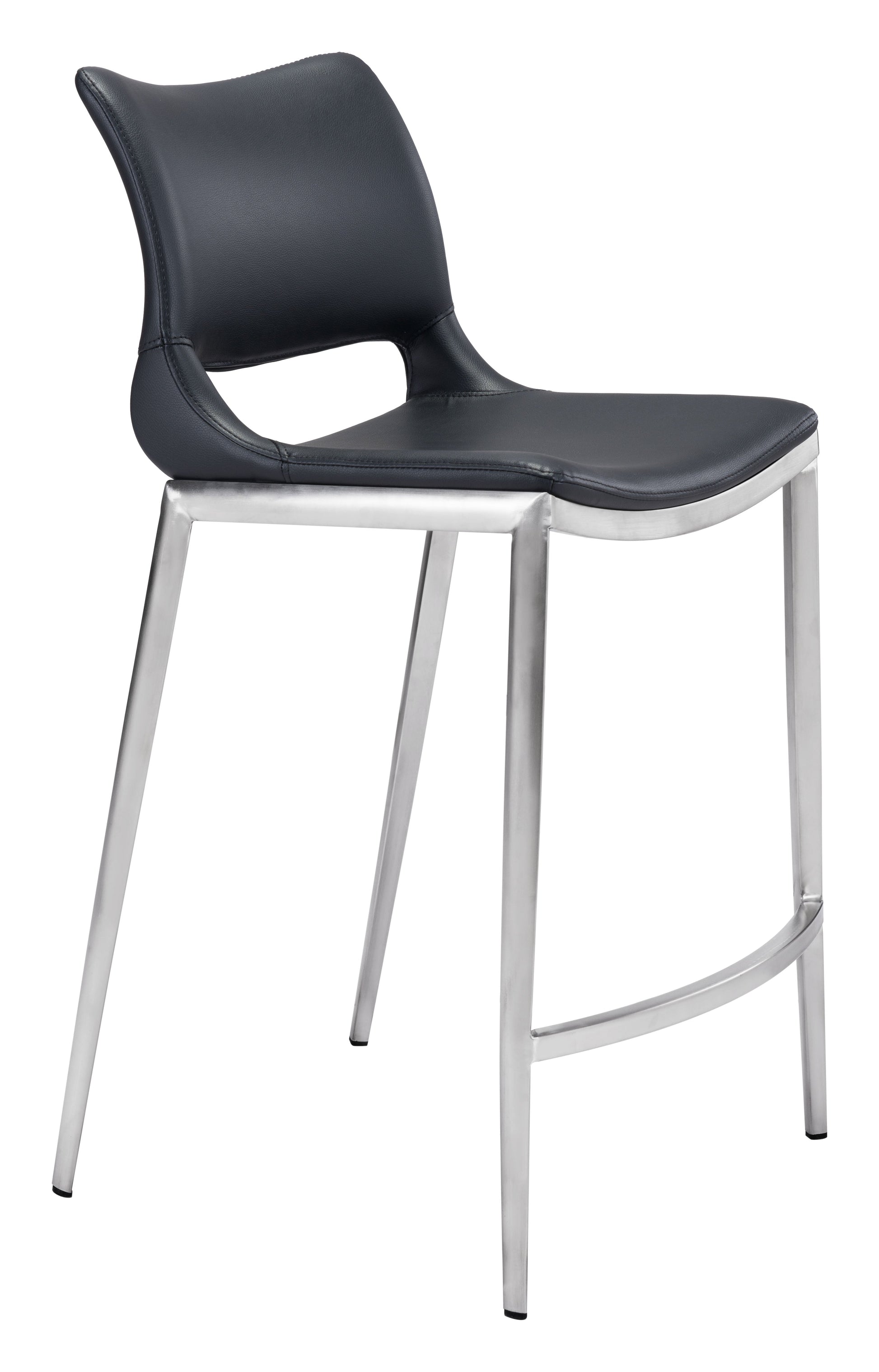 Ace Black & Silver Counter Stool (Set of 2) - Ornate Home
