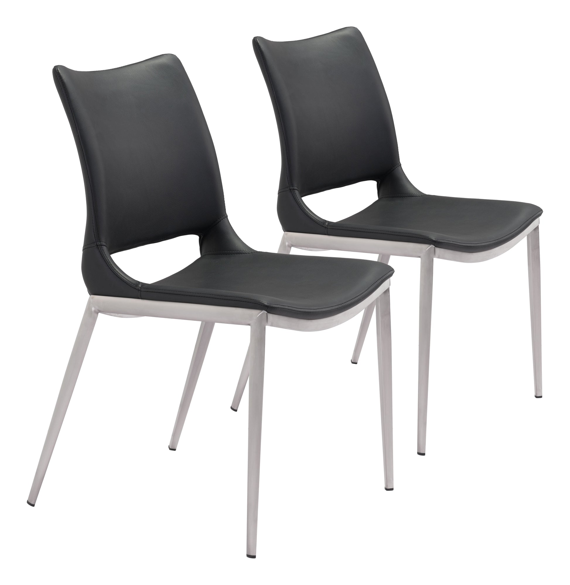 Ace Black & Silver Dining Chair (Set of 2) - Ornate Home