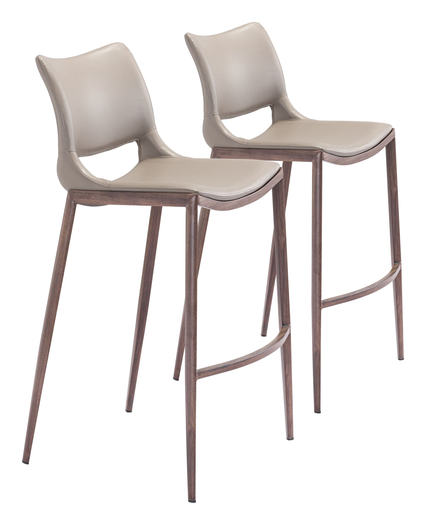 Ace Brown & Walnut Barstool (Set of 2) - Ornate Home