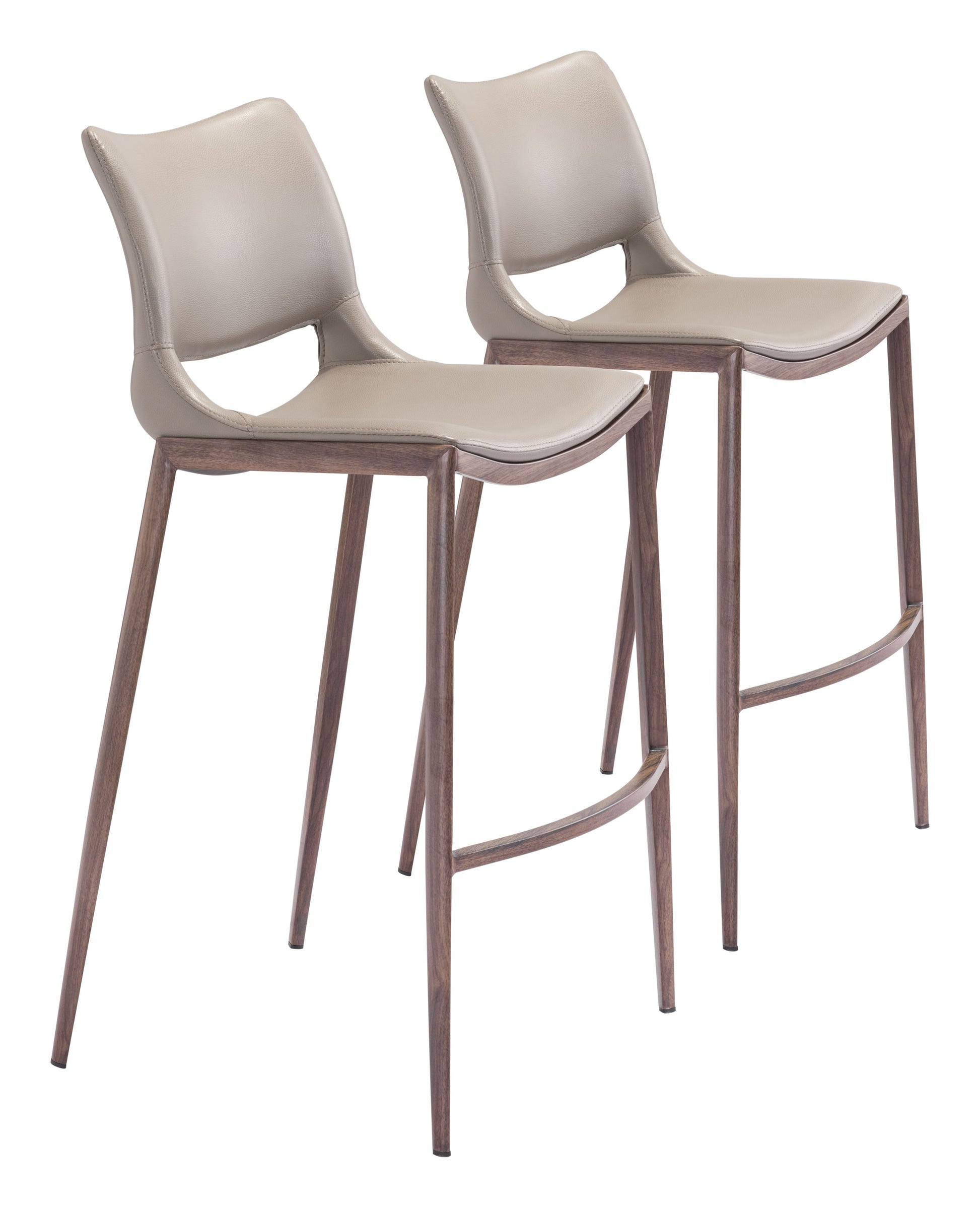 Ace Brown & Walnut Barstool (Set of 2) - Ornate Home