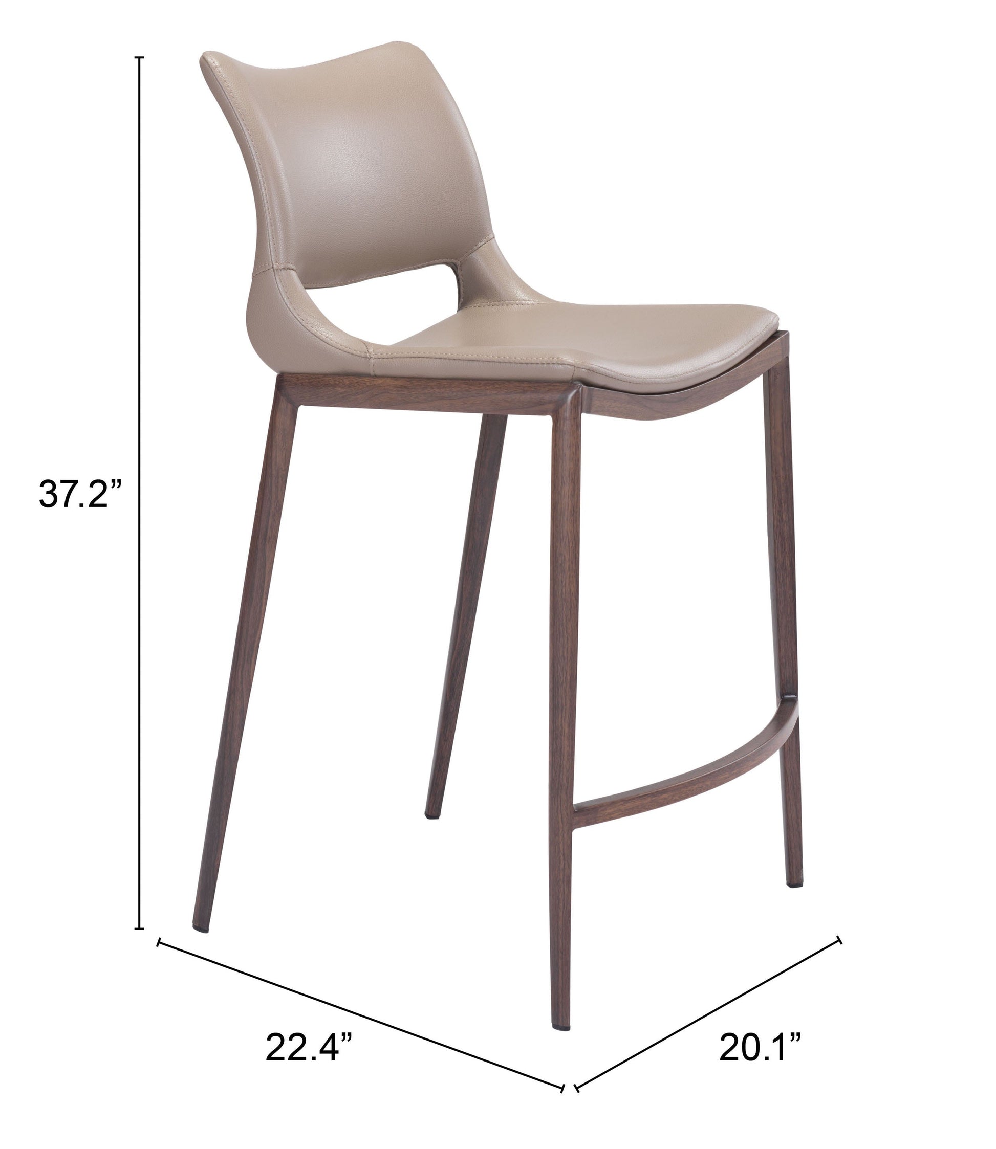 Ace Brown & Walnut Counter Stool (Set of 2) - Ornate Home