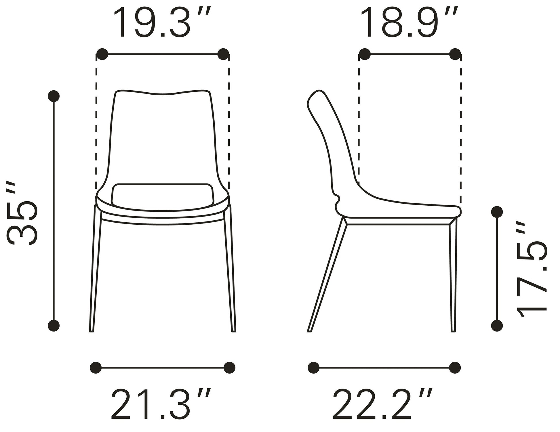 Ace Brown & Walnut Dining Chair (Set of 2) - Ornate Home