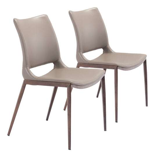 Ace Brown & Walnut Dining Chair (Set of 2) - Ornate Home