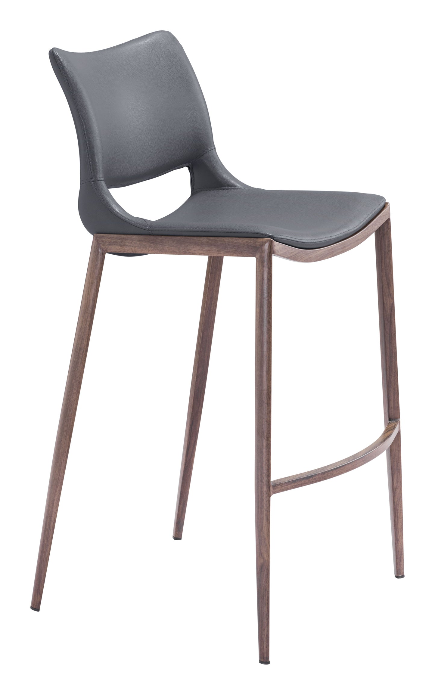 Ace Dark Gray & Walnut Barstool (Set of 2) - Ornate Home