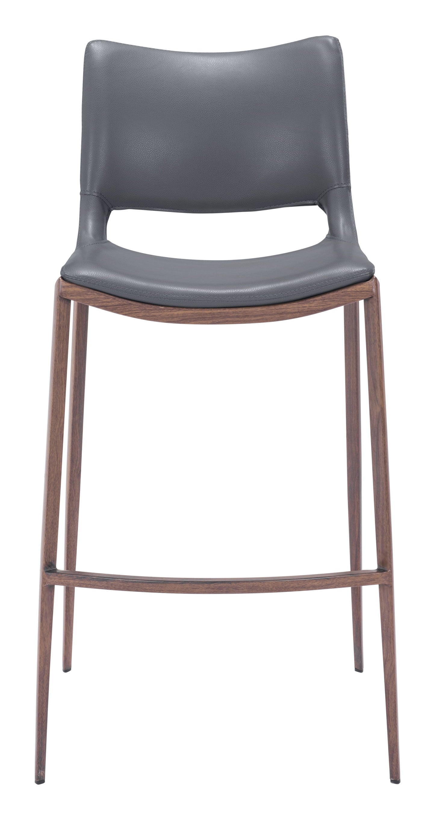 Ace Dark Gray & Walnut Barstool (Set of 2) - Ornate Home