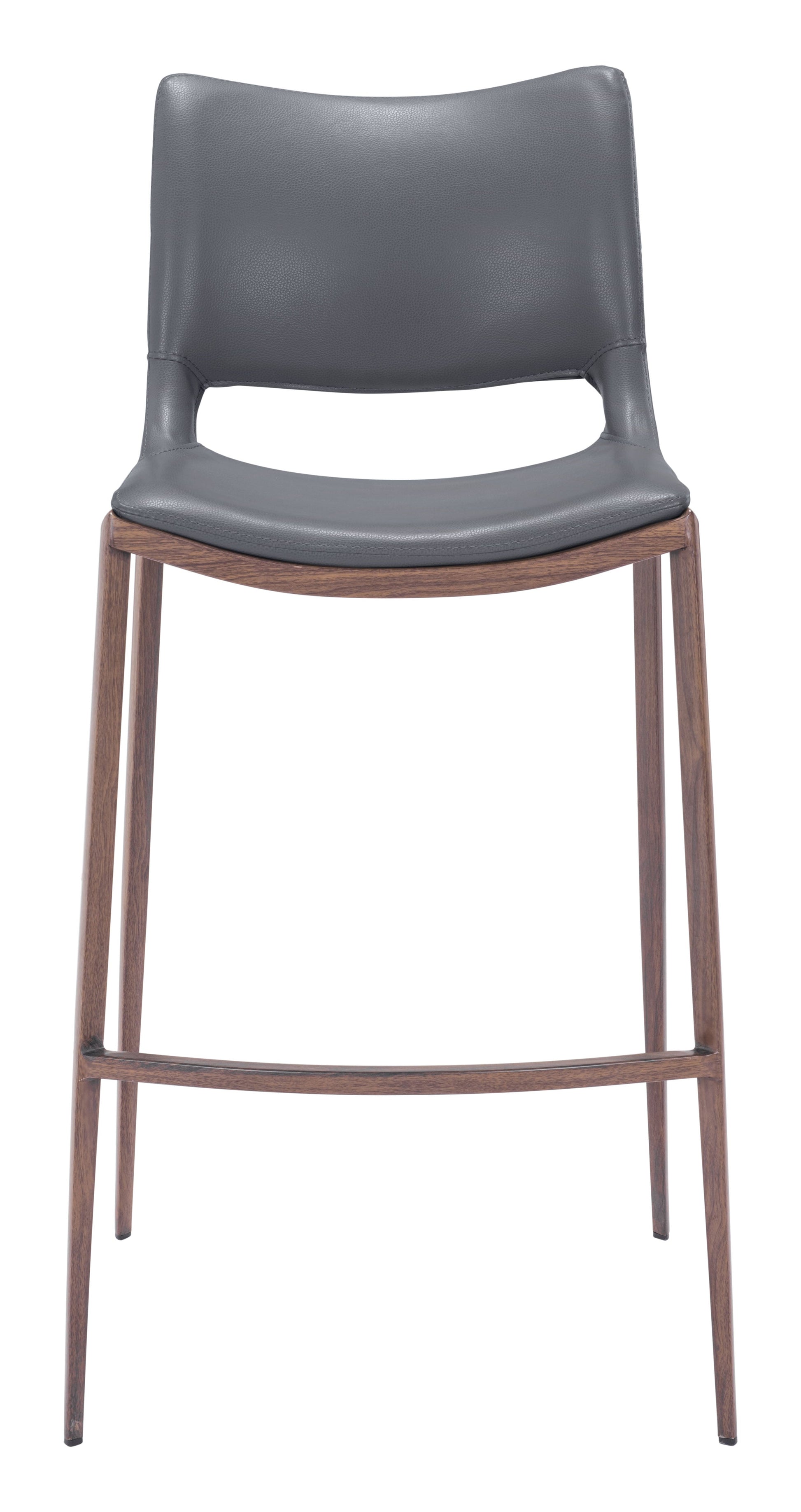Ace Dark Gray & Walnut Barstool (Set of 2) - Ornate Home