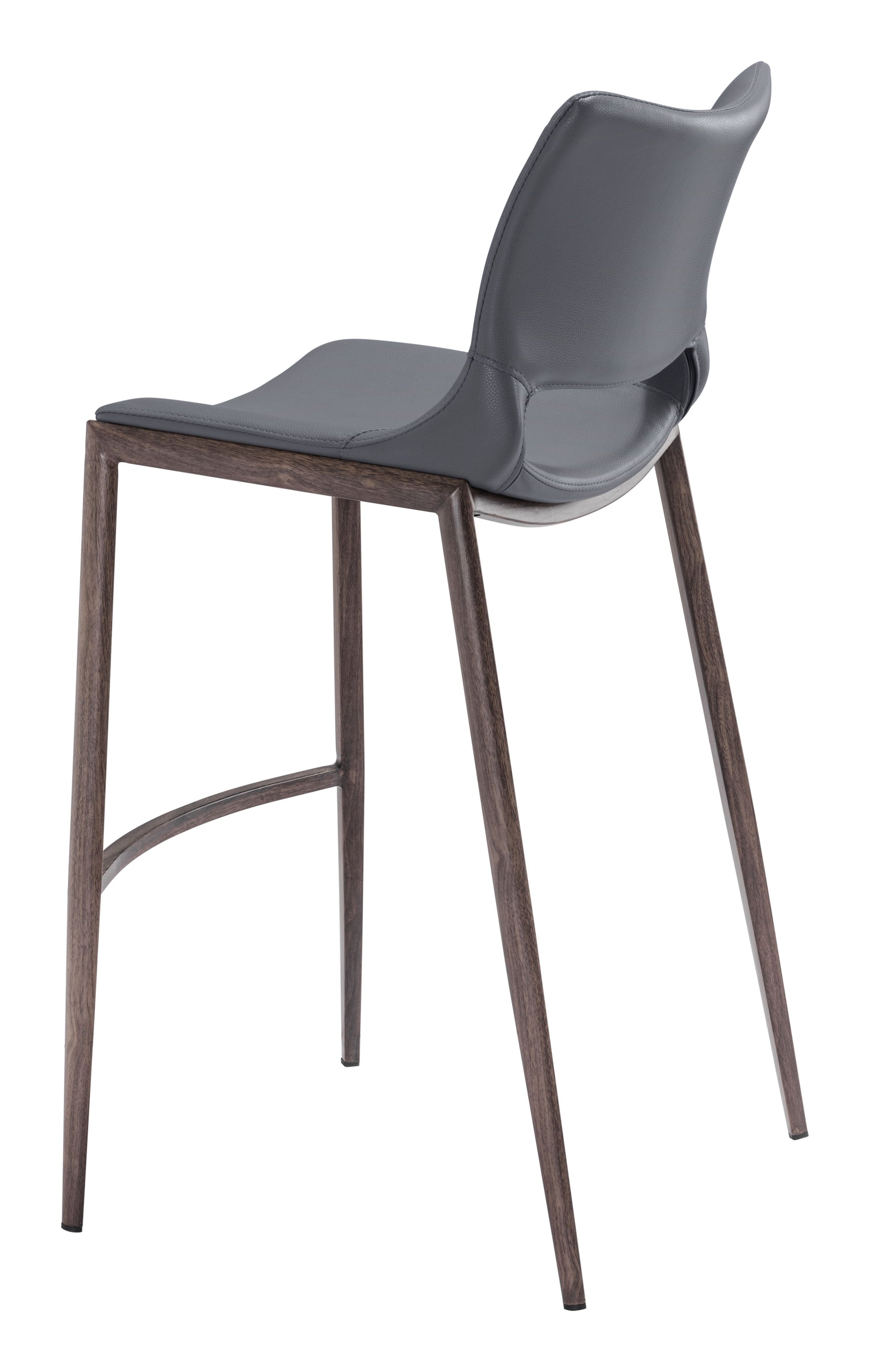 Ace Dark Gray & Walnut Barstool (Set of 2) - Ornate Home