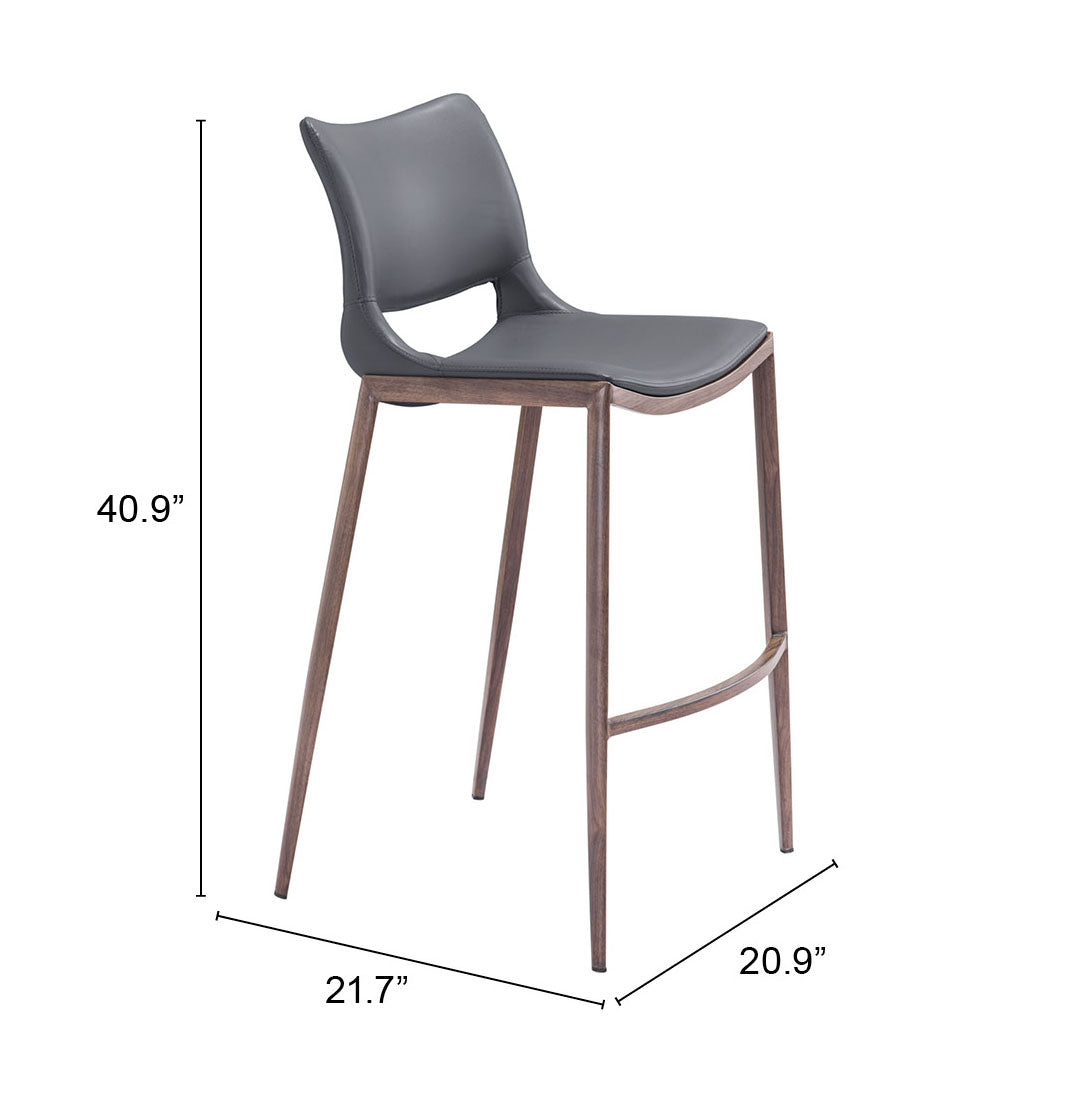 Ace Dark Gray & Walnut Barstool (Set of 2) - Ornate Home