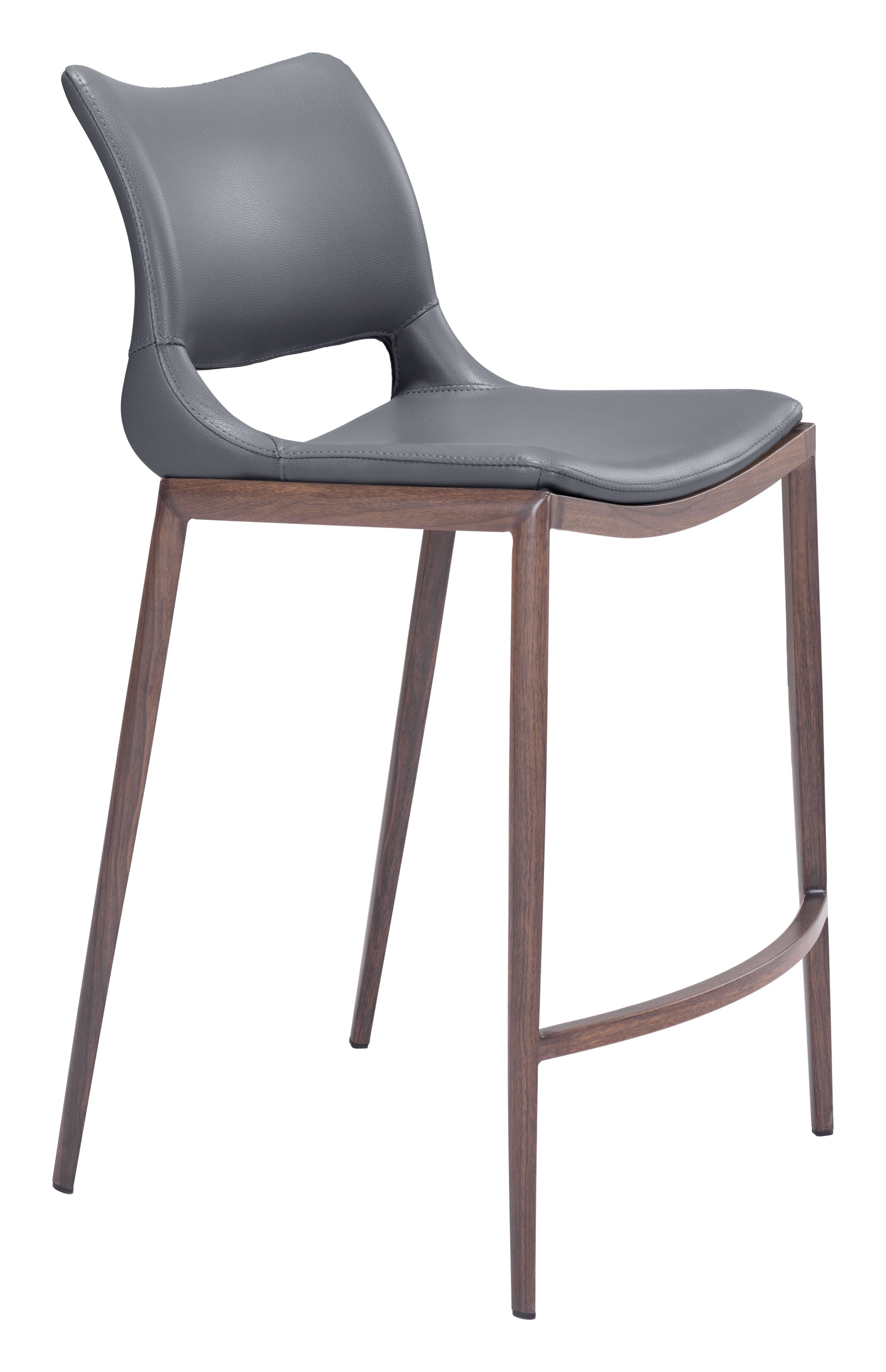 Ace Dark Gray & Walnut Counter Stool (Set of 2) - Ornate Home