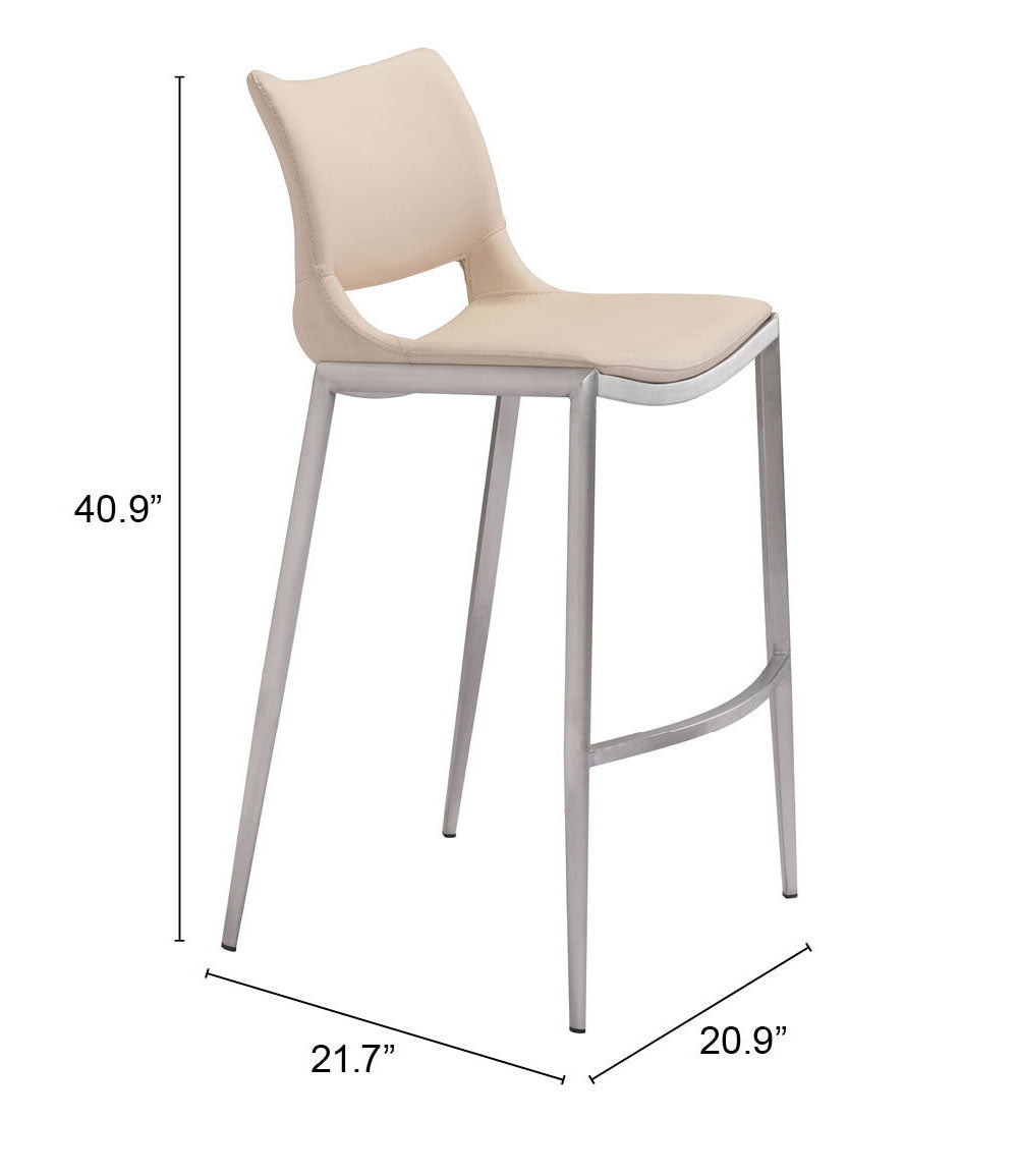 Ace Light Pink & Silver Barstool (Set of 2) - Ornate Home