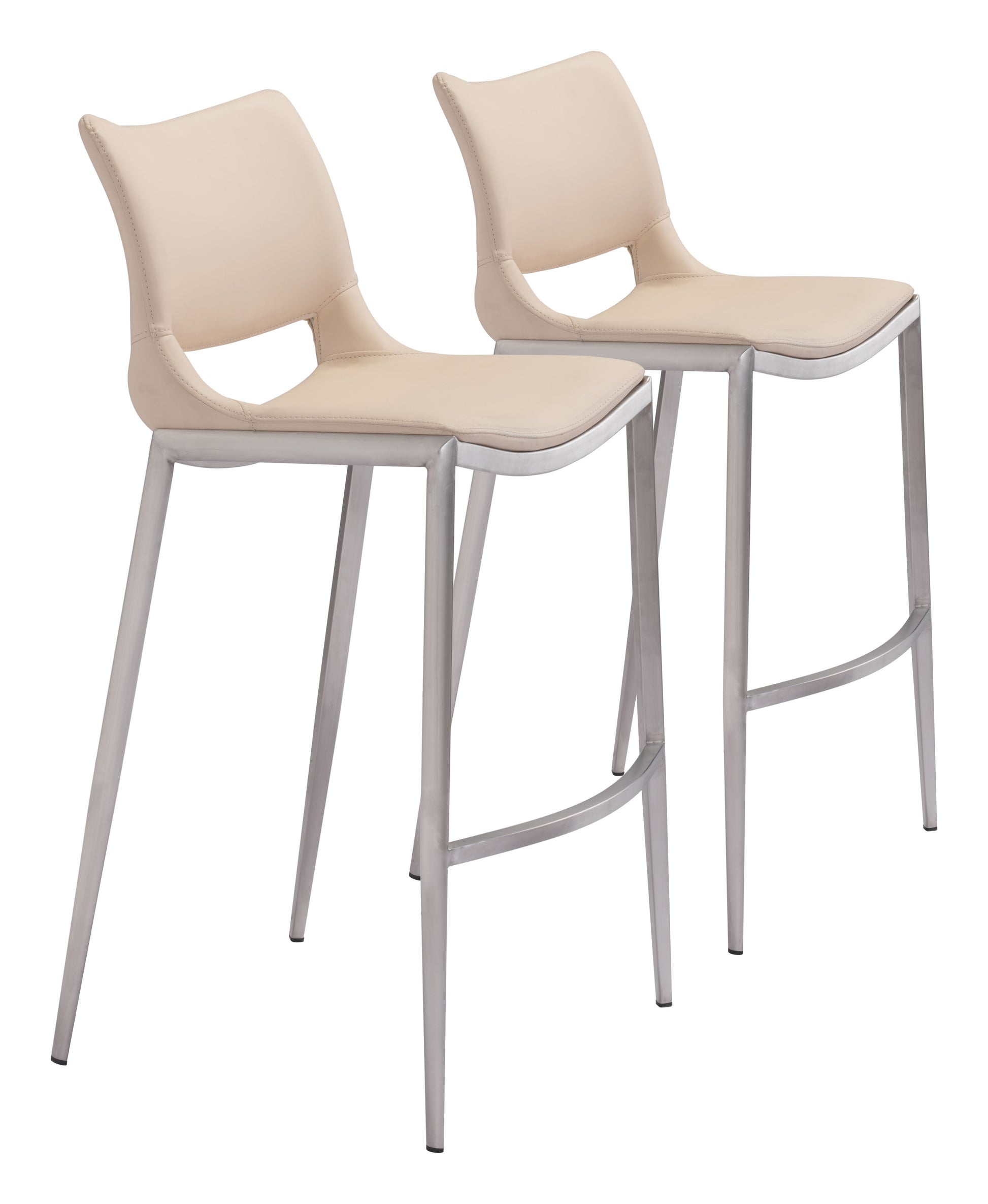 Ace Light Pink & Silver Barstool (Set of 2) - Ornate Home