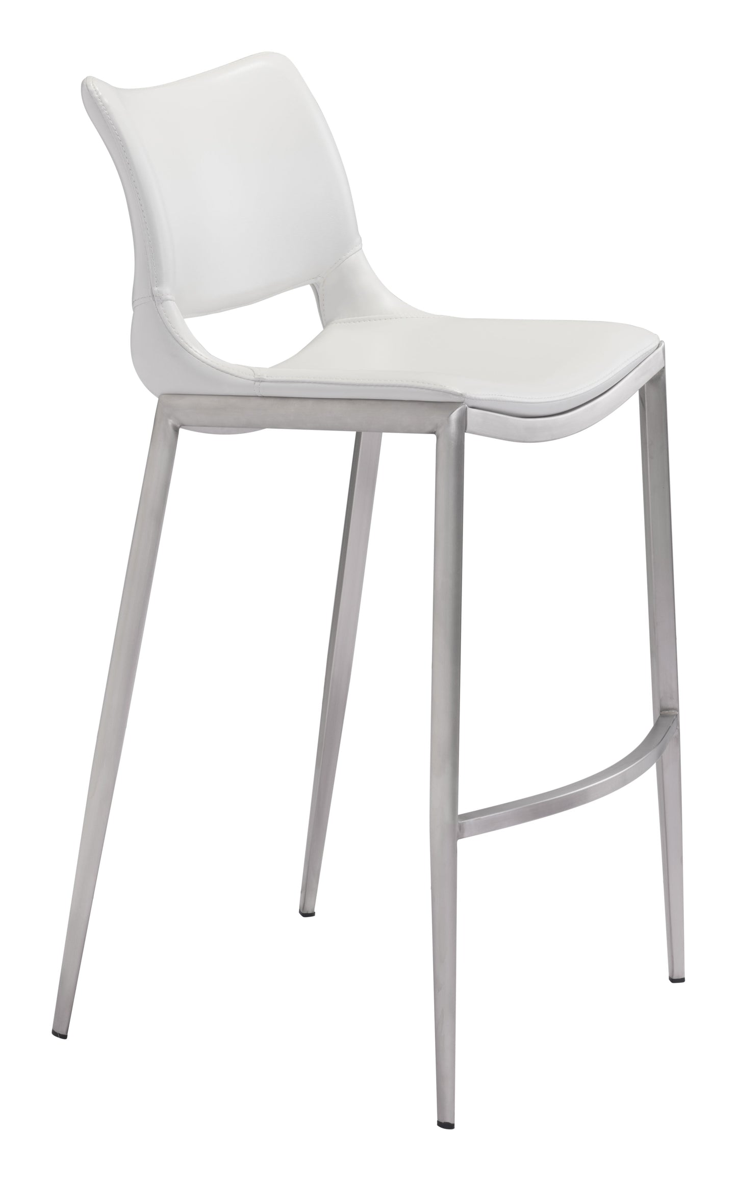 Ace White & Silver Barstool (Set of 2) - Ornate Home