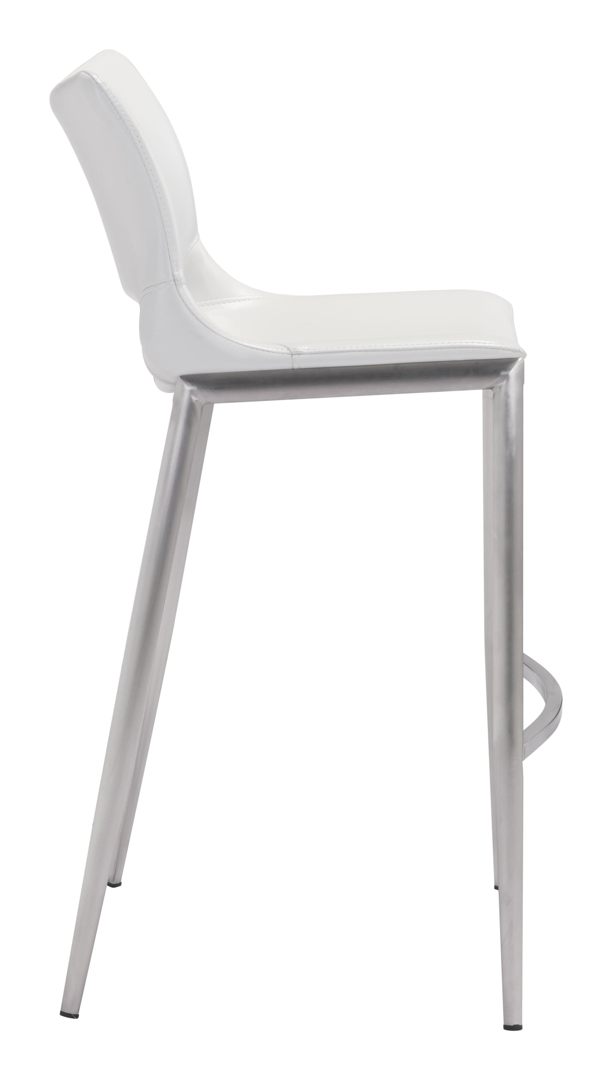 Ace White & Silver Barstool (Set of 2) - Ornate Home