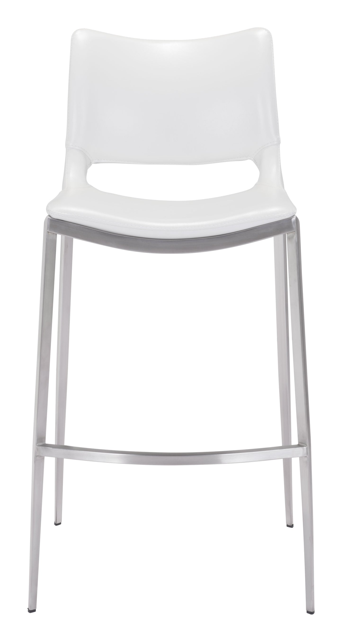 Ace White & Silver Barstool (Set of 2) - Ornate Home