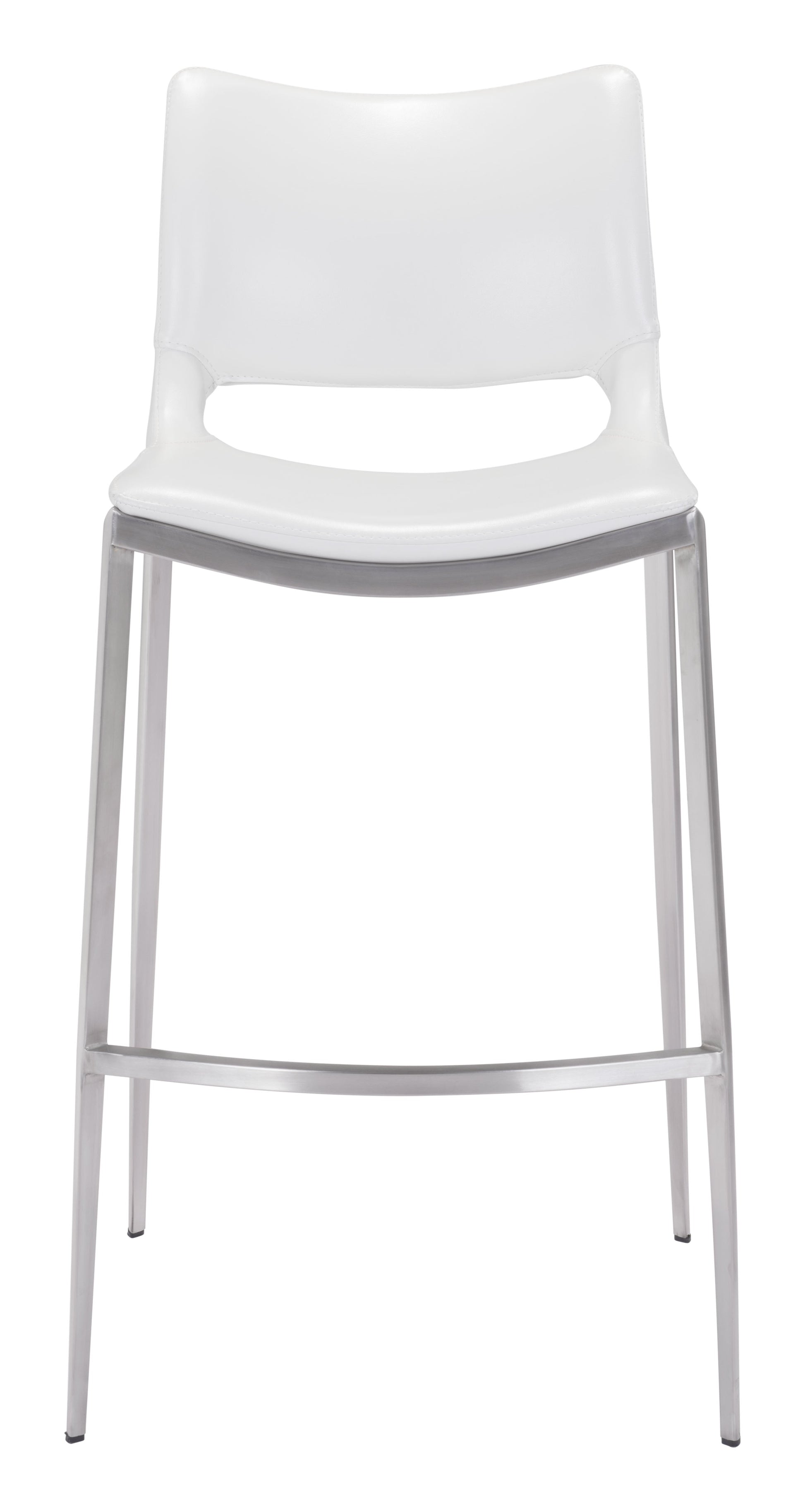 Ace White & Silver Barstool (Set of 2) - Ornate Home