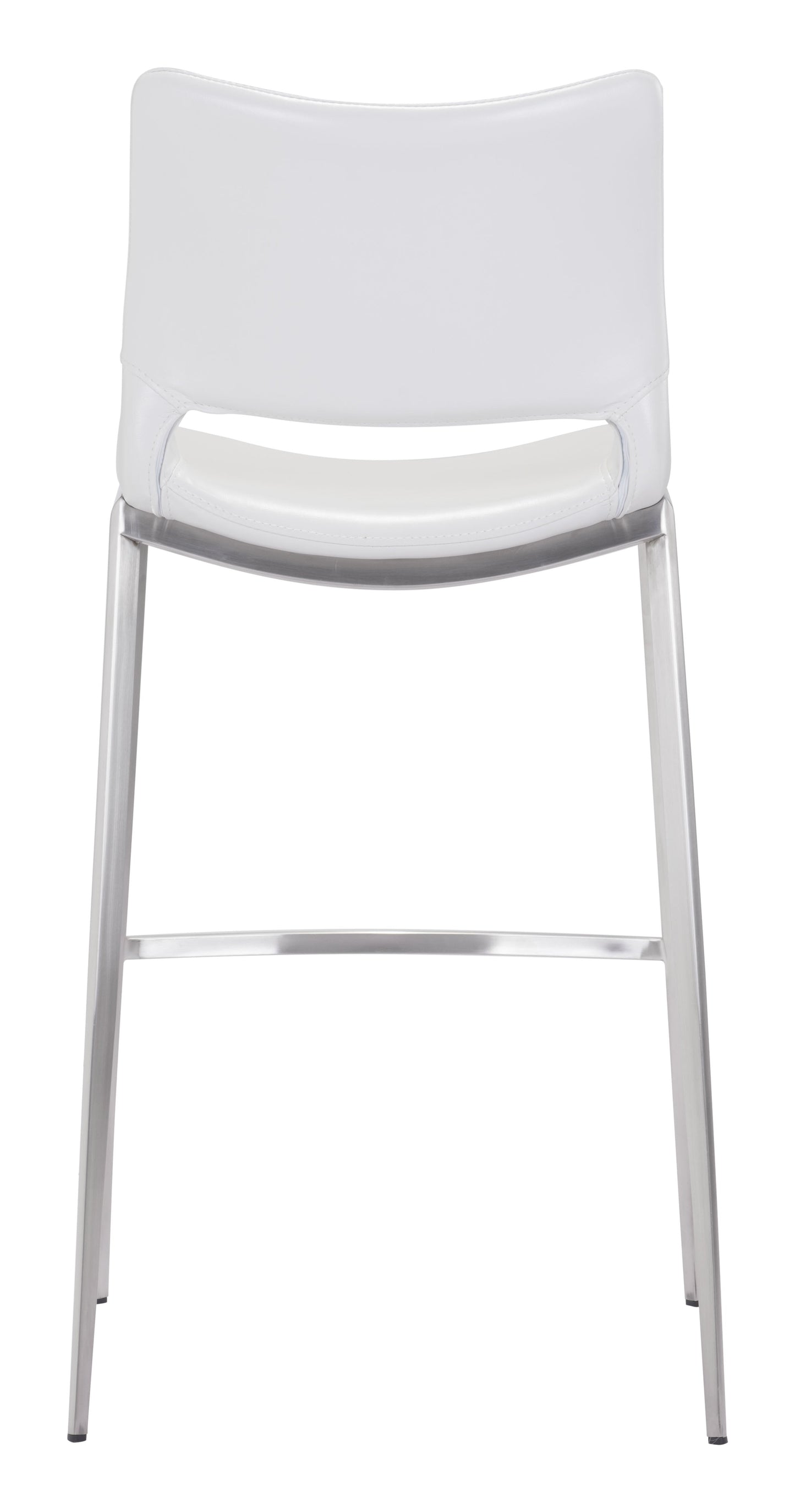 Ace White & Silver Barstool (Set of 2) - Ornate Home