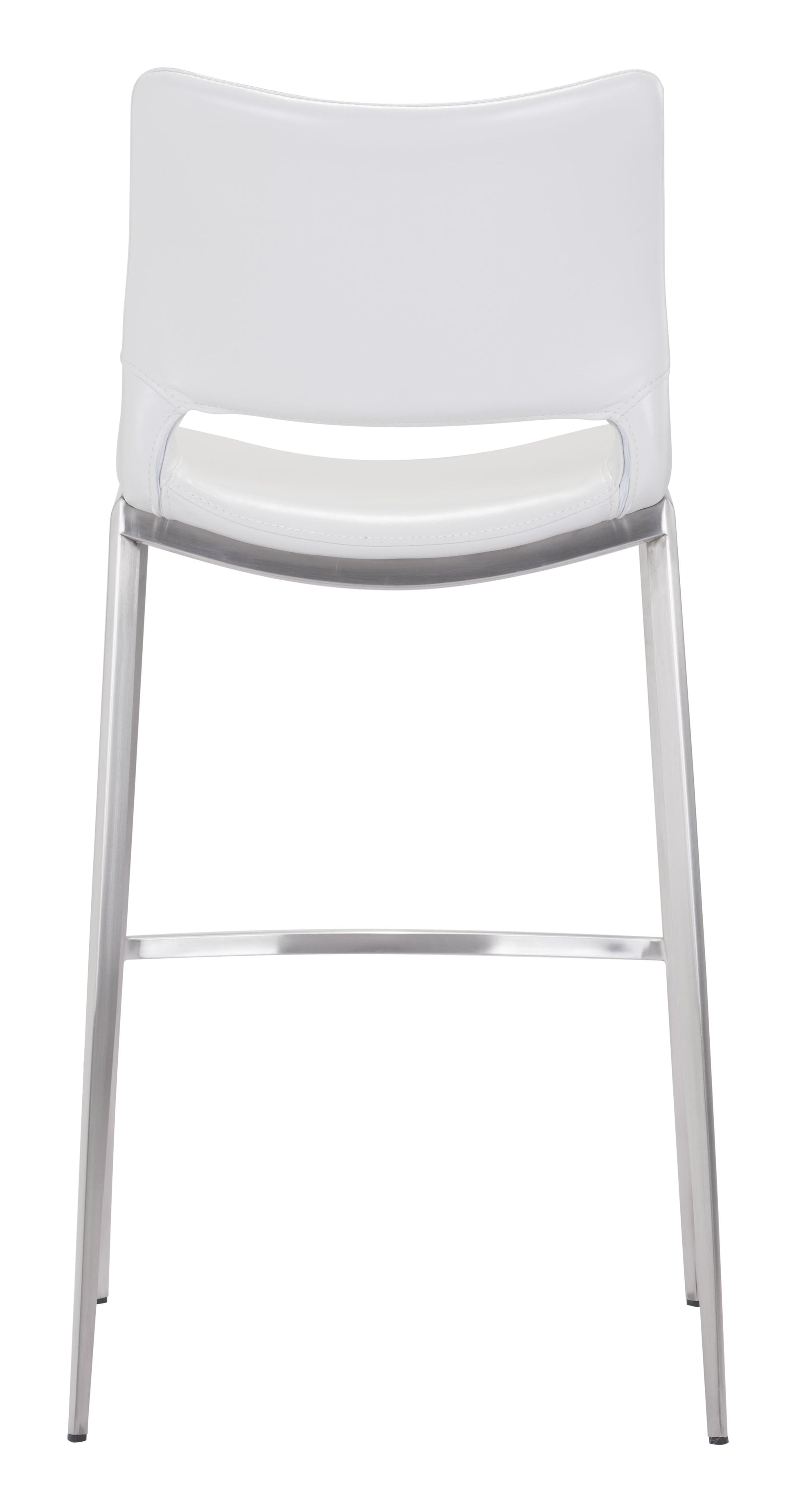 Ace White & Silver Barstool (Set of 2) - Ornate Home