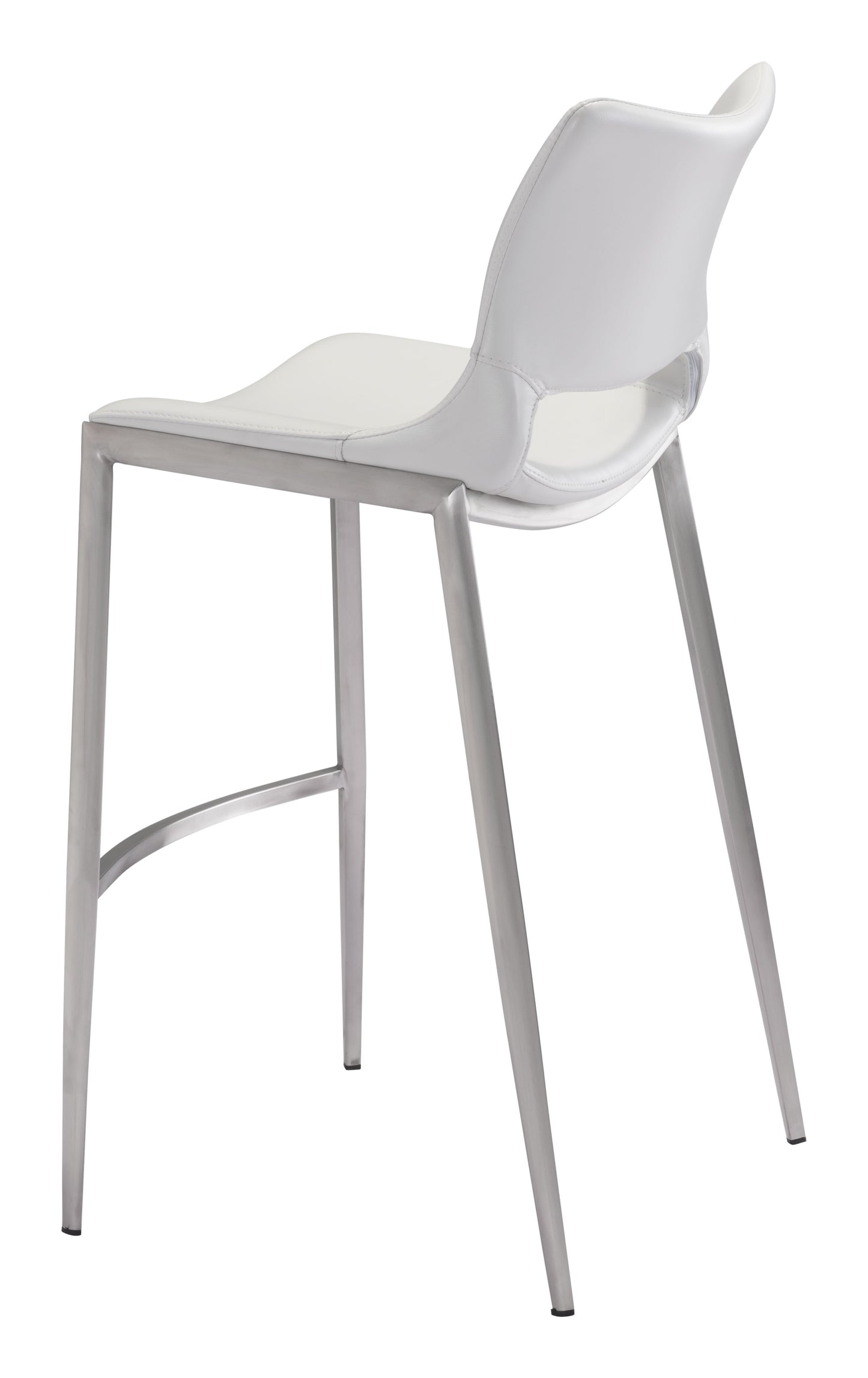 Ace White & Silver Barstool (Set of 2) - Ornate Home