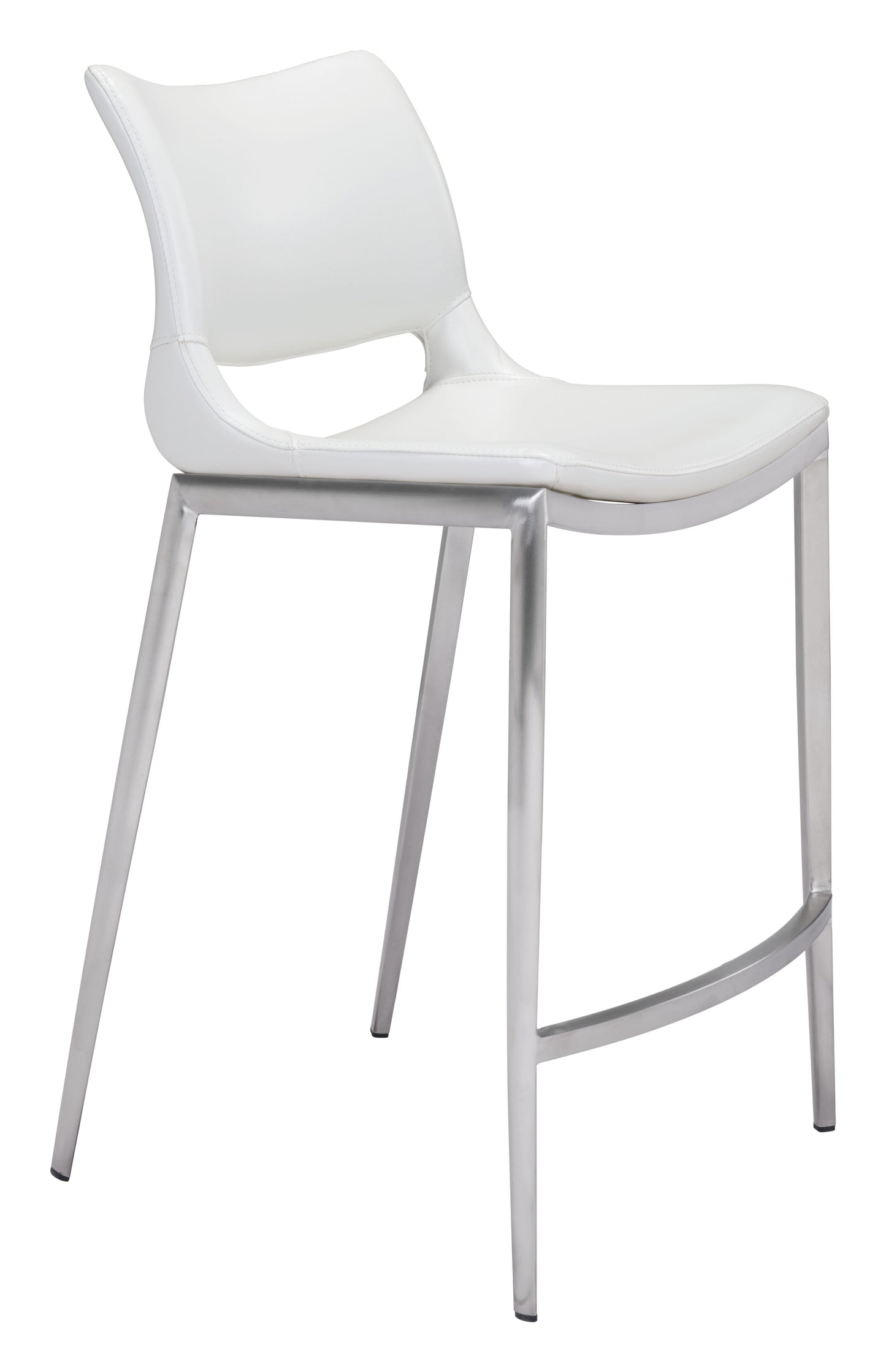 Ace White & Silver Counter Stool (Set of 2) - Ornate Home