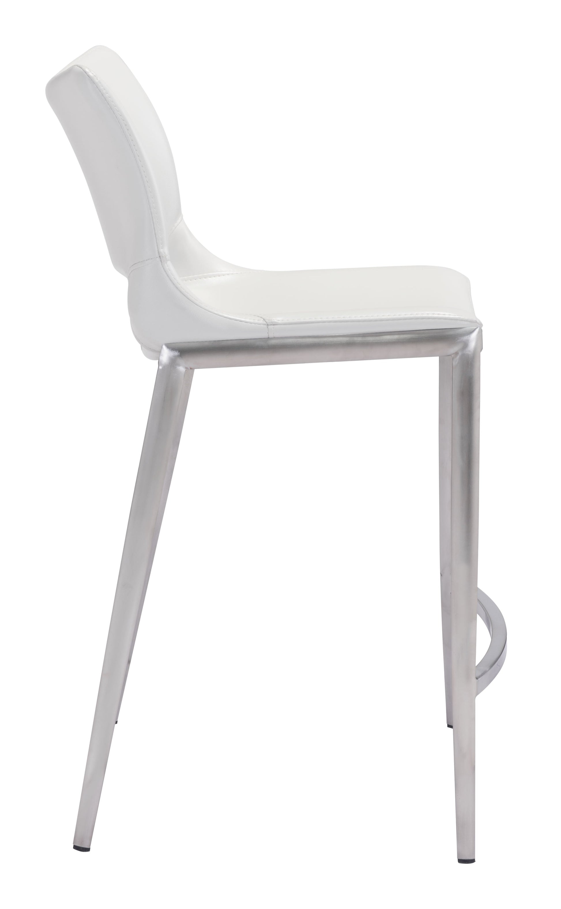 Ace White & Silver Counter Stool (Set of 2) - Ornate Home