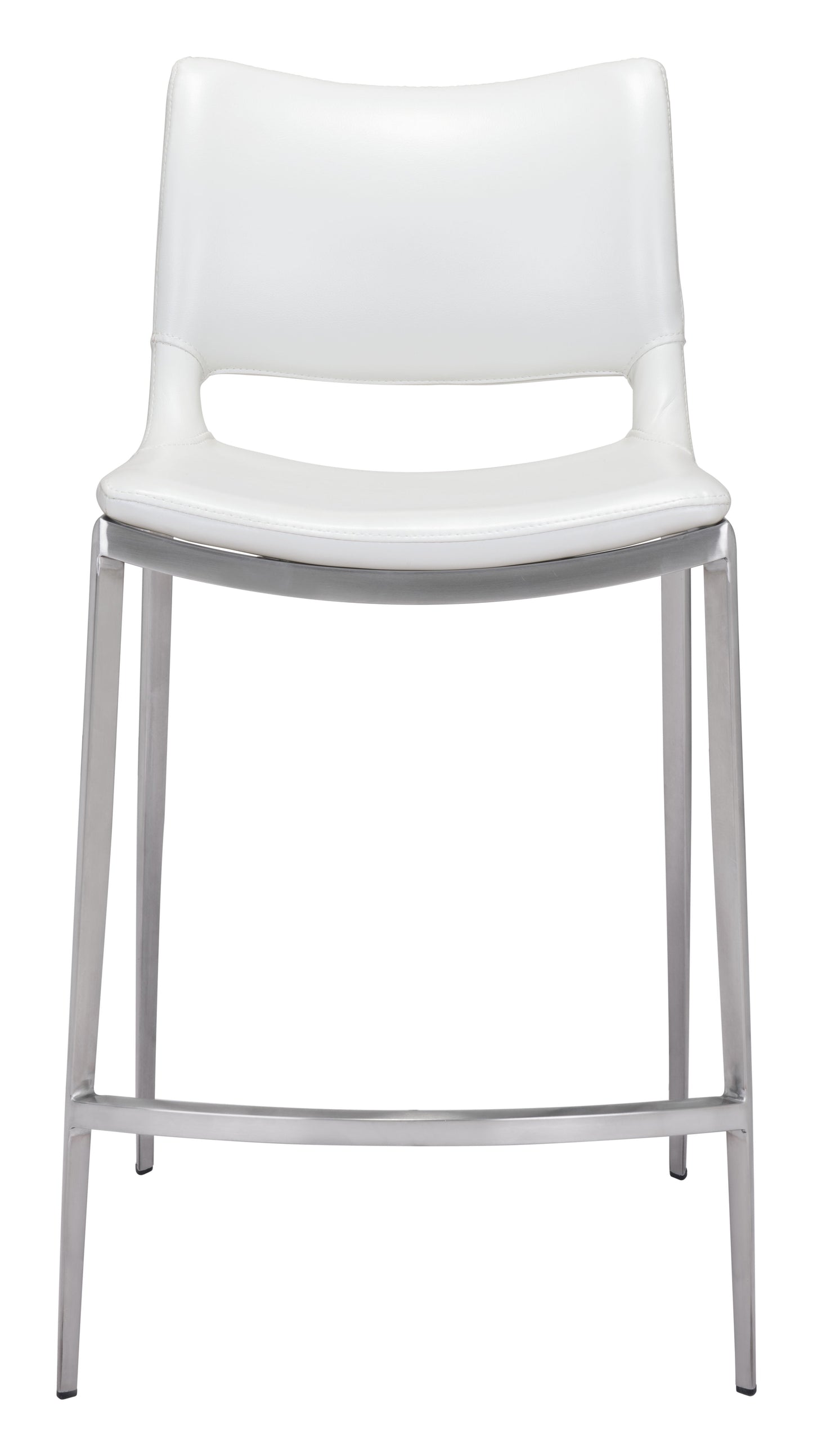 Ace White & Silver Counter Stool (Set of 2) - Ornate Home