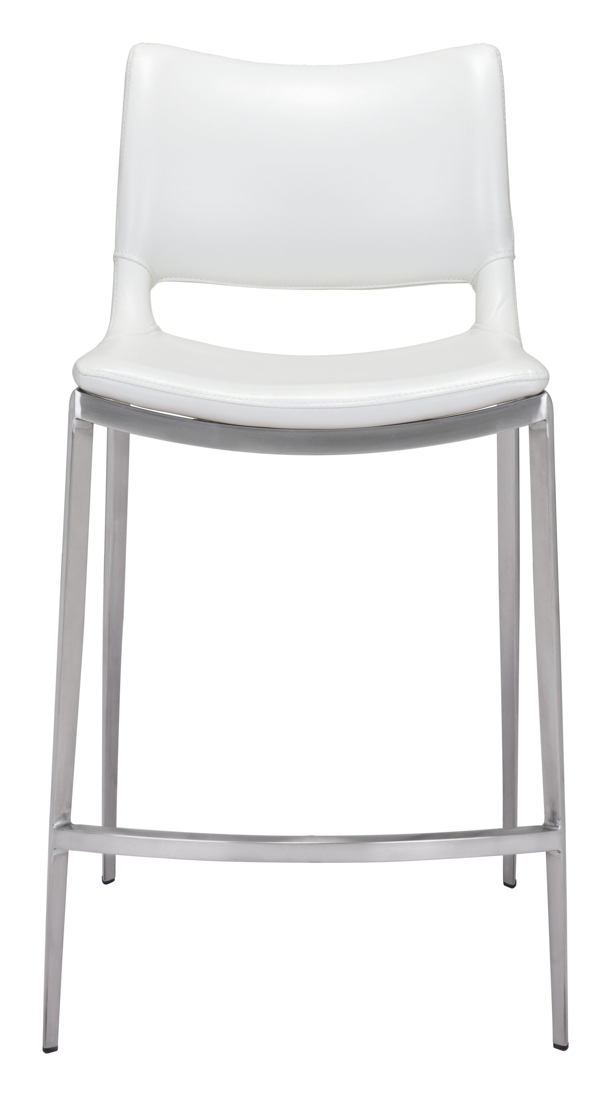 Ace White & Silver Counter Stool (Set of 2) - Ornate Home