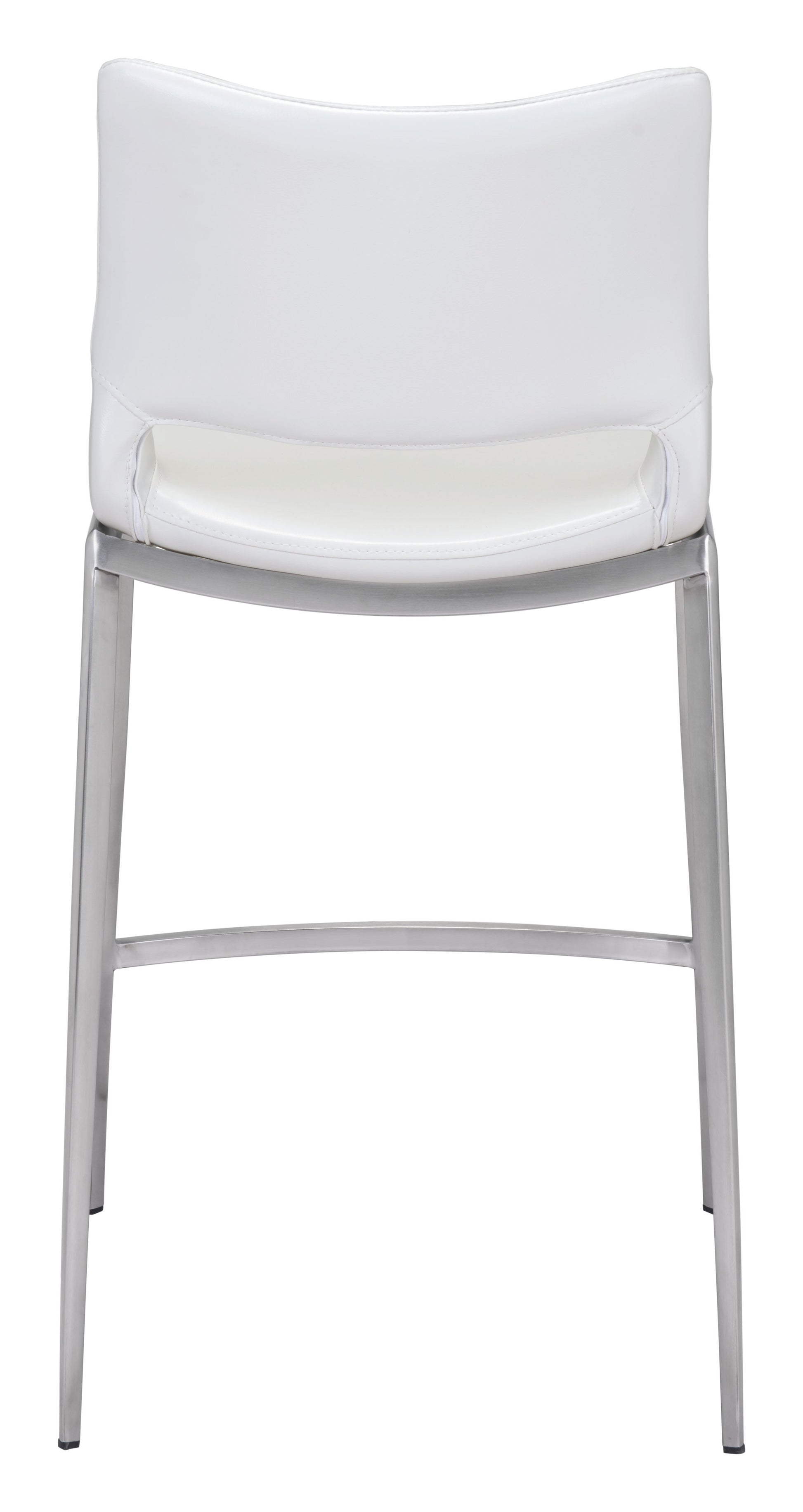 Ace White & Silver Counter Stool (Set of 2) - Ornate Home