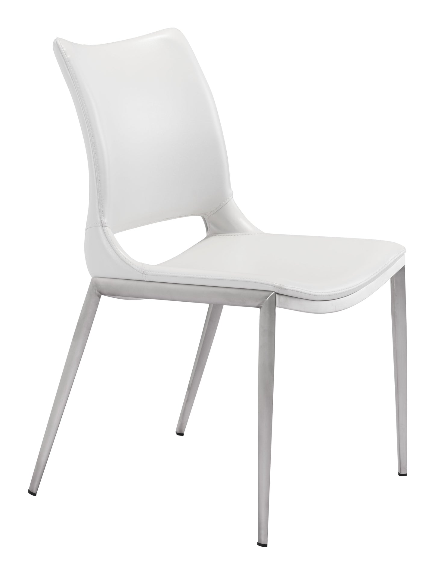 Ace White & Silver Dining Chair (Set of 2) - Ornate Home