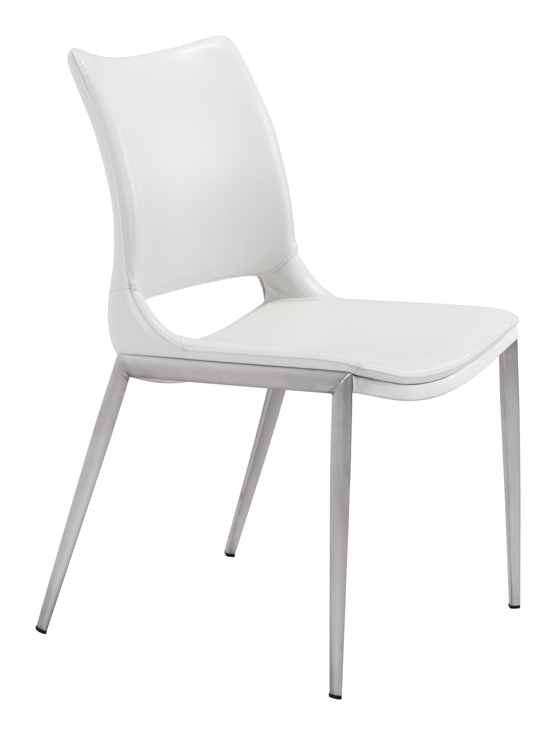 Ace White & Silver Dining Chair (Set of 2) - Ornate Home