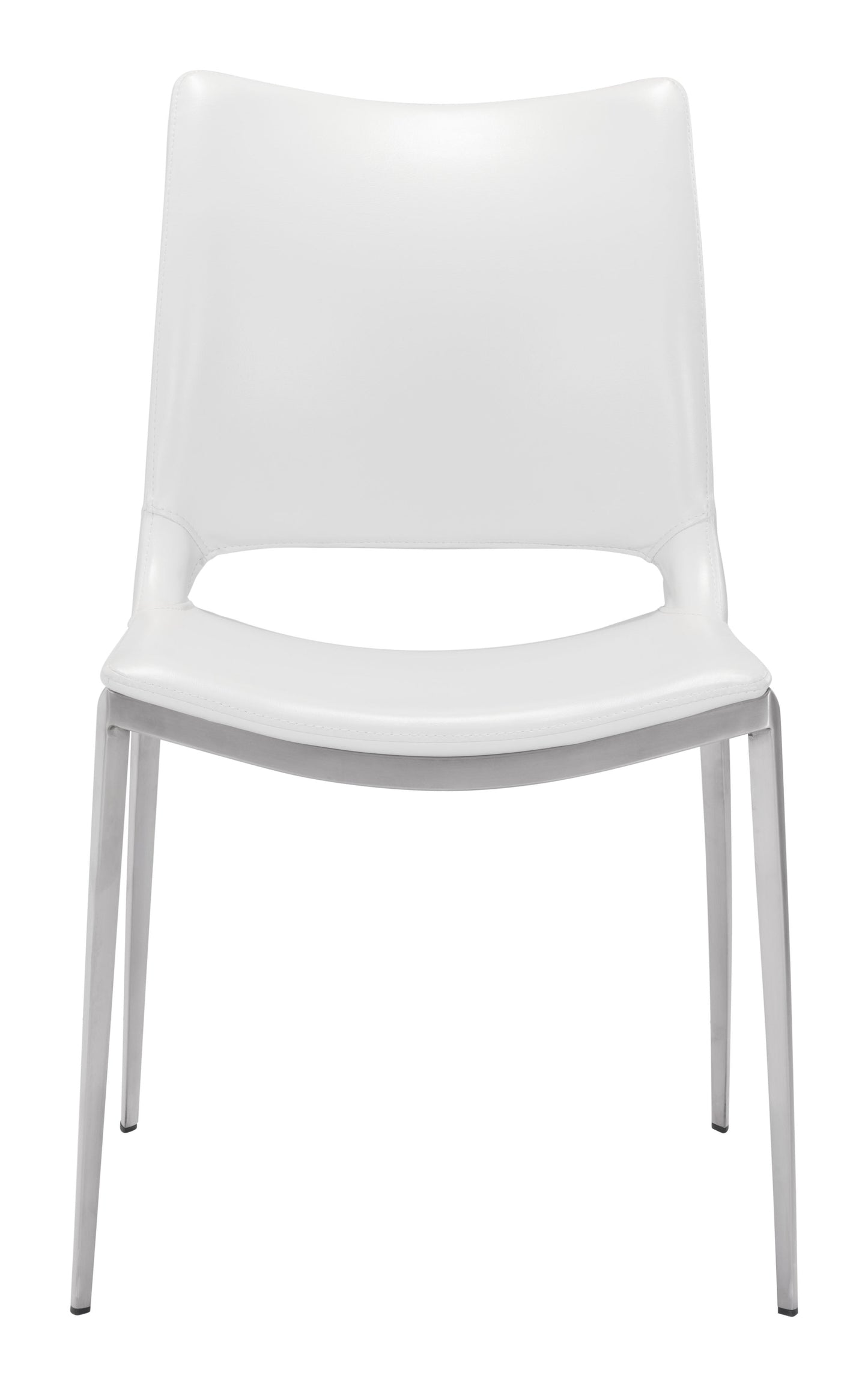 Ace White & Silver Dining Chair (Set of 2) - Ornate Home