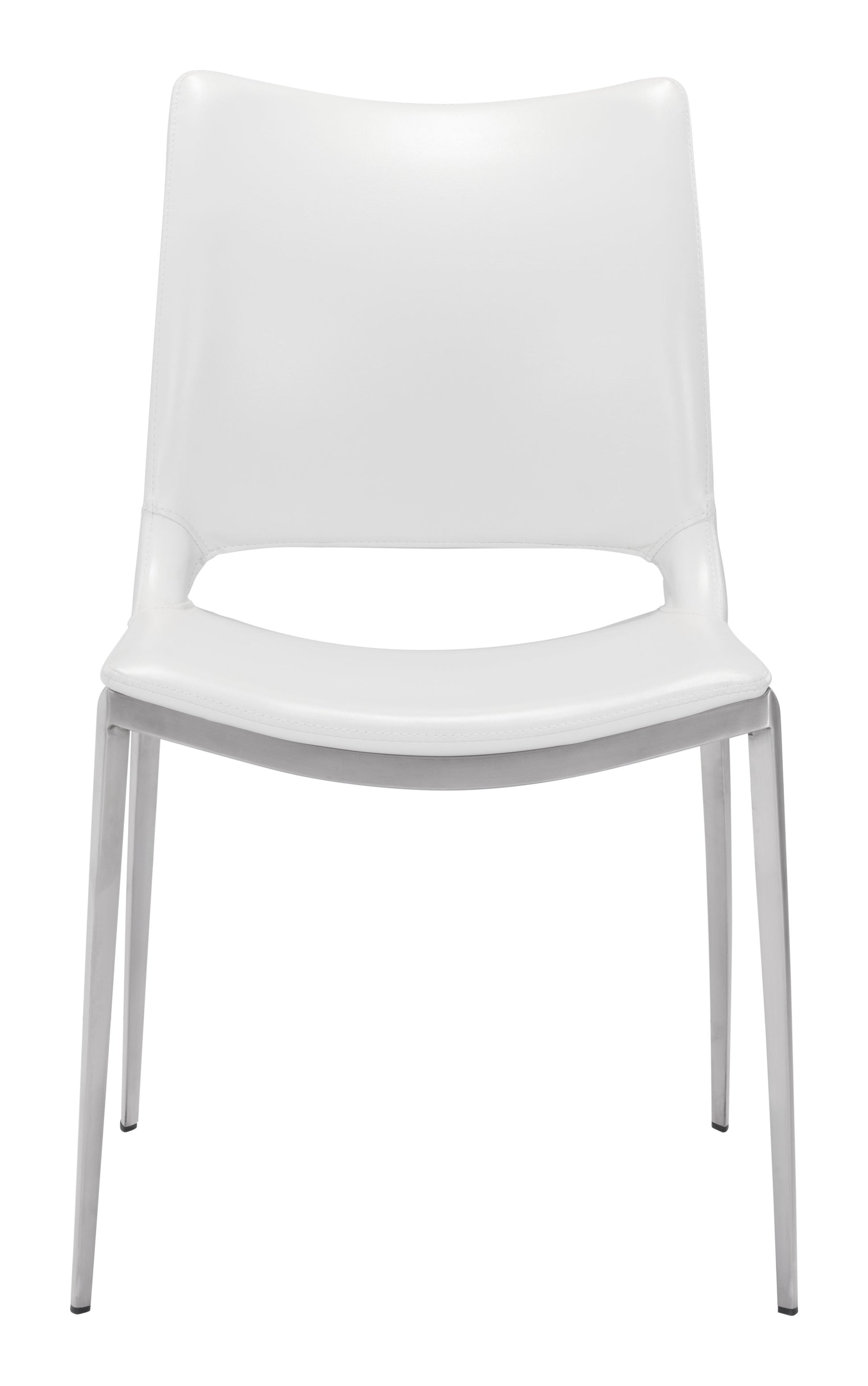 Ace White & Silver Dining Chair (Set of 2) - Ornate Home
