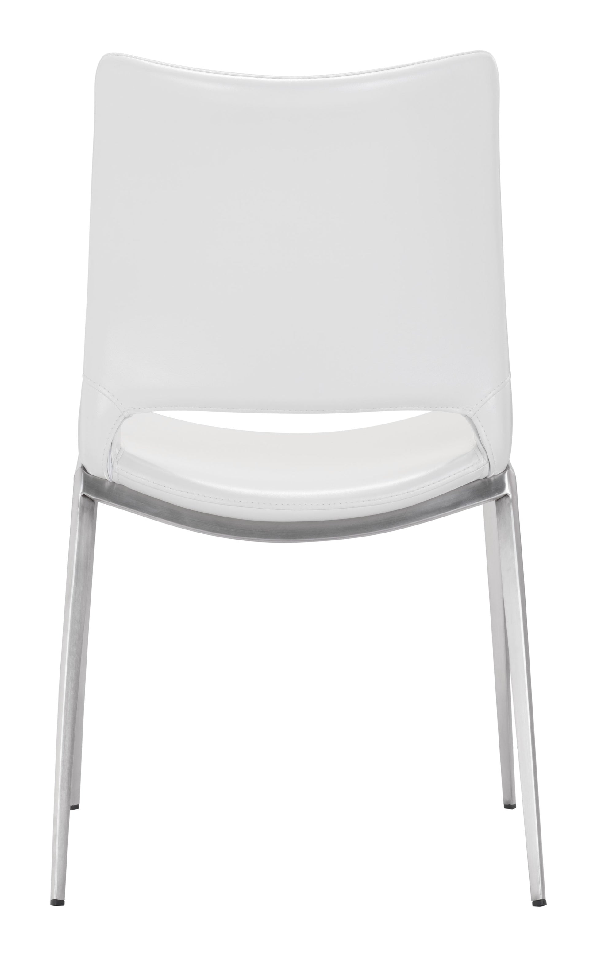 Ace White & Silver Dining Chair (Set of 2) - Ornate Home