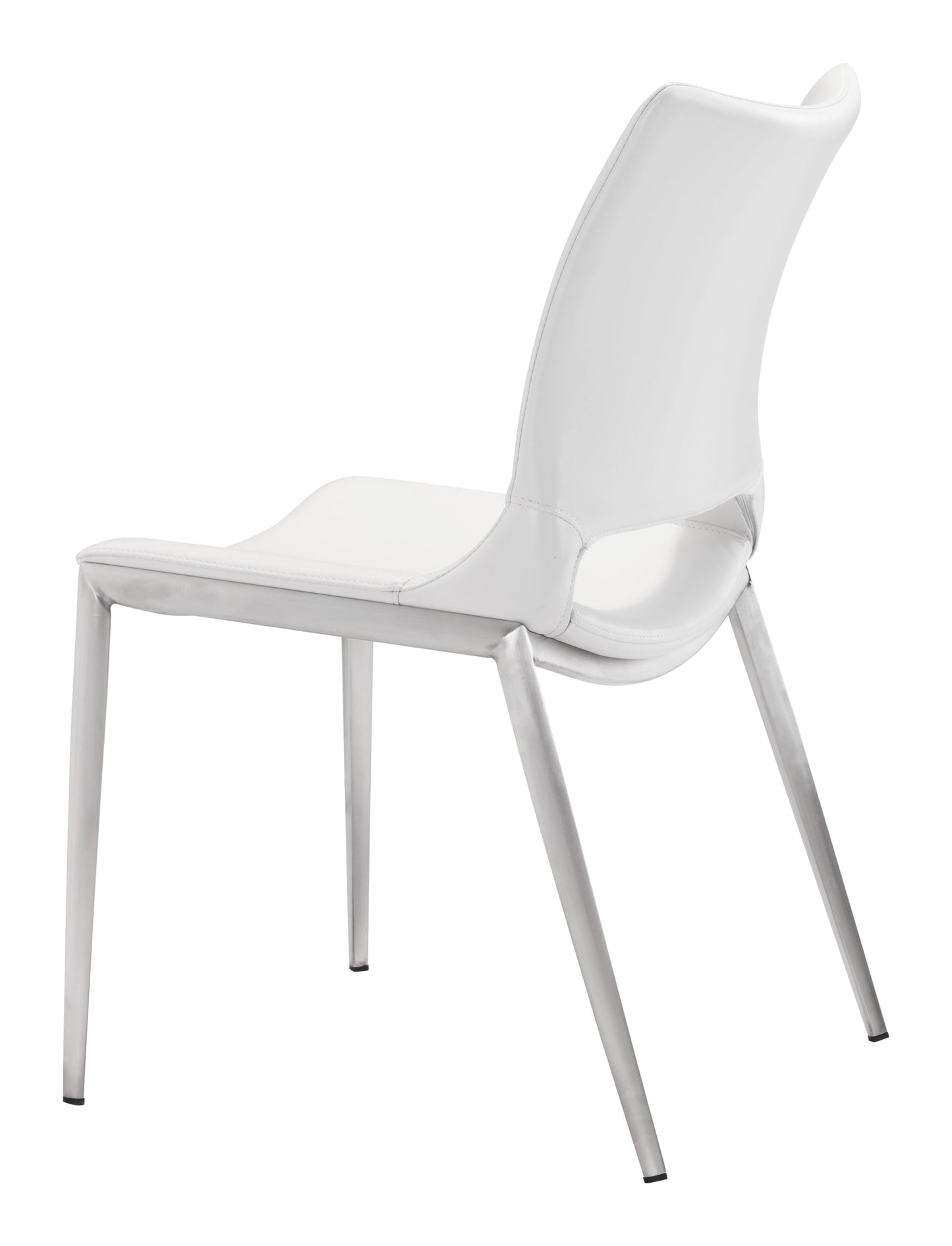 Ace White & Silver Dining Chair (Set of 2) - Ornate Home