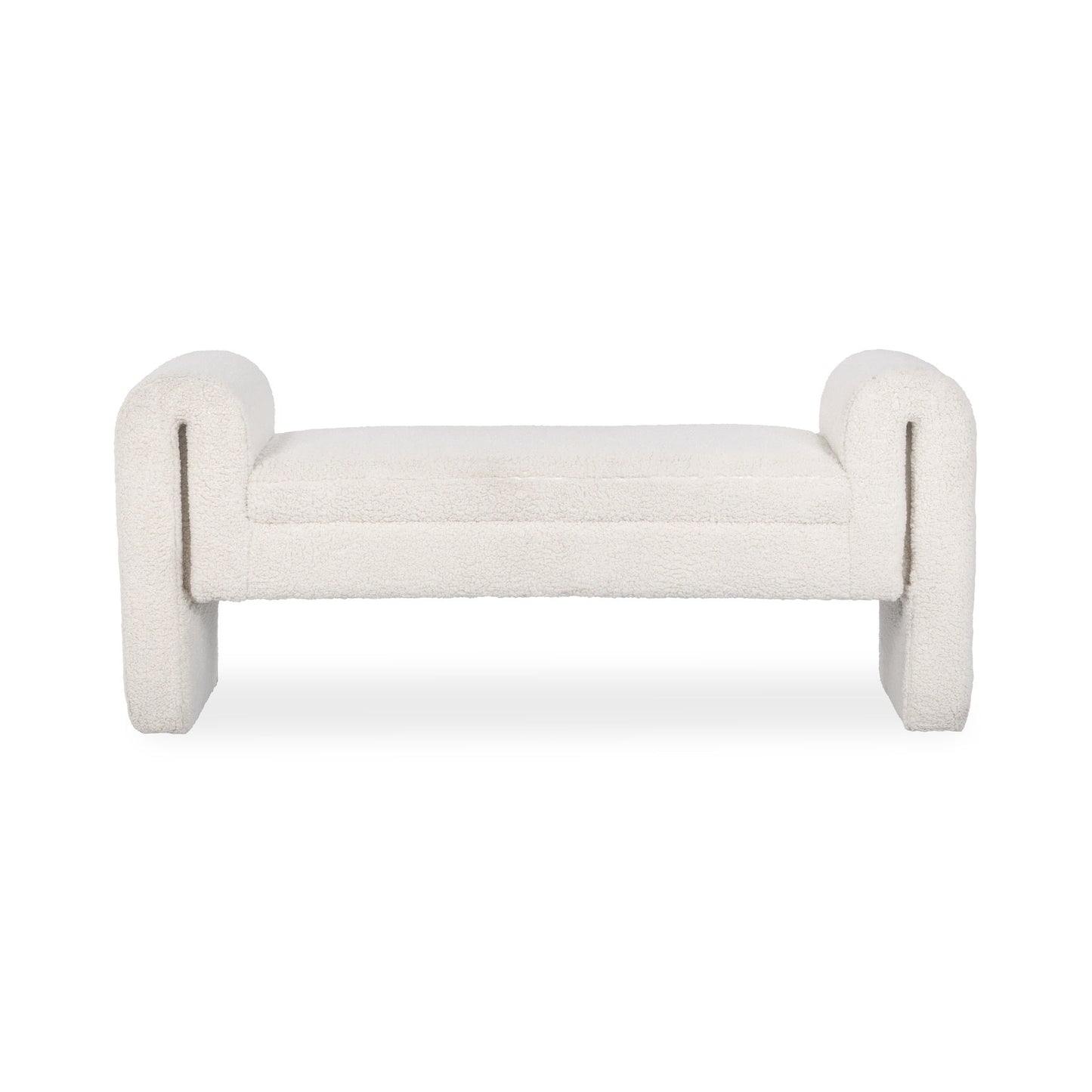 Ada Ivory Fleece Accent Bench - Ornate Home