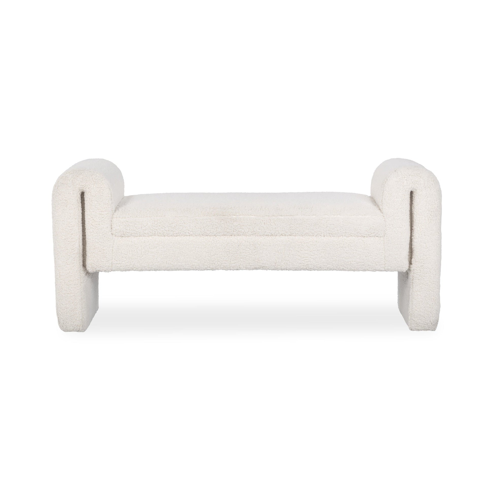 Ada Ivory Fleece Accent Bench - Ornate Home