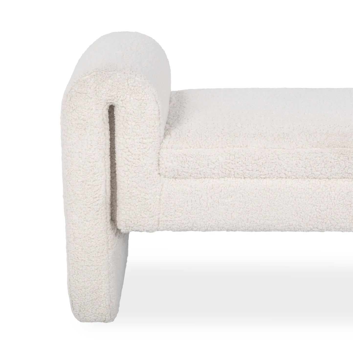 Ada Ivory Fleece Accent Bench - Ornate Home