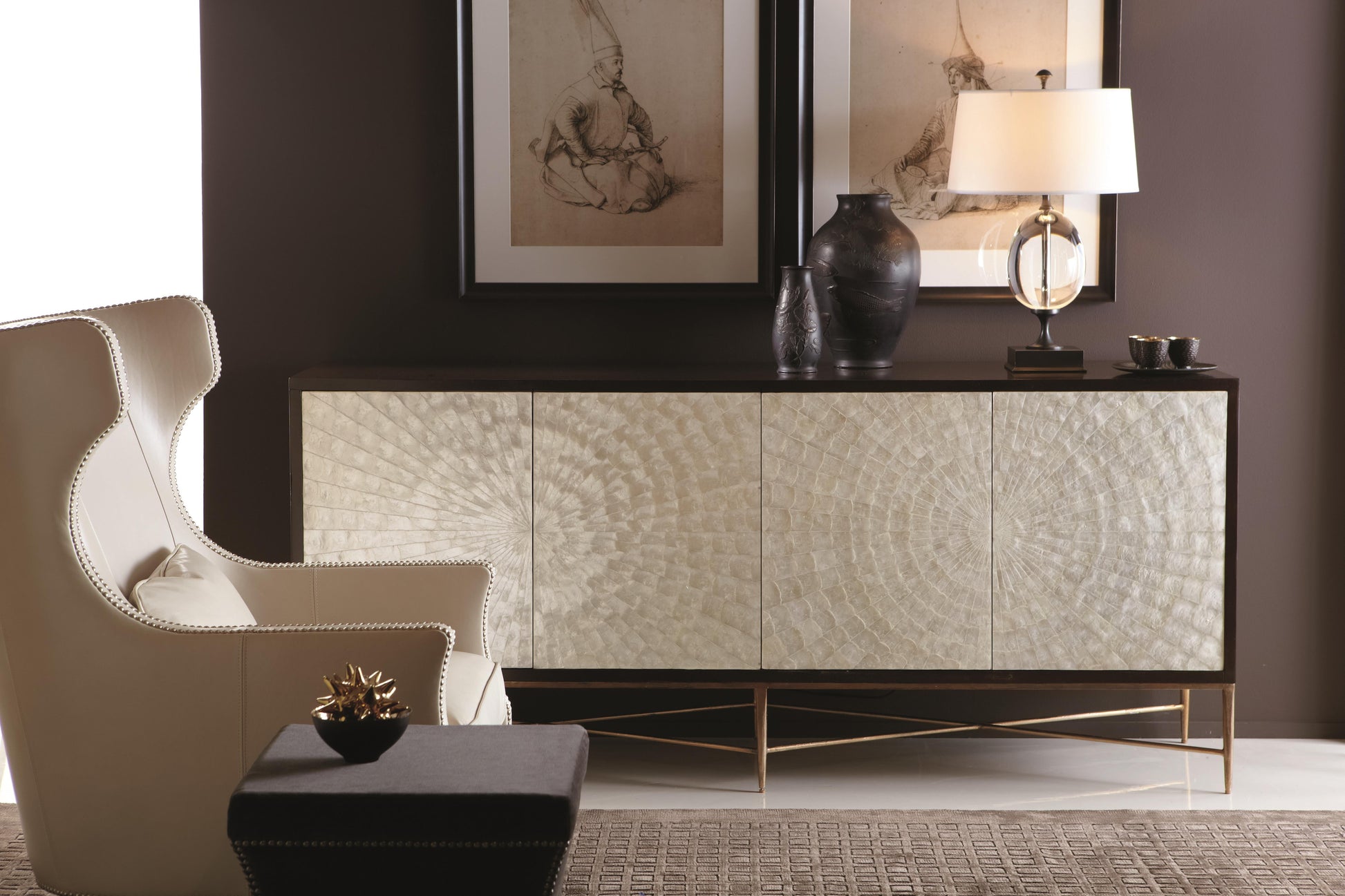 Adagio Espresso/White/Cream Buffet - Ornate Home