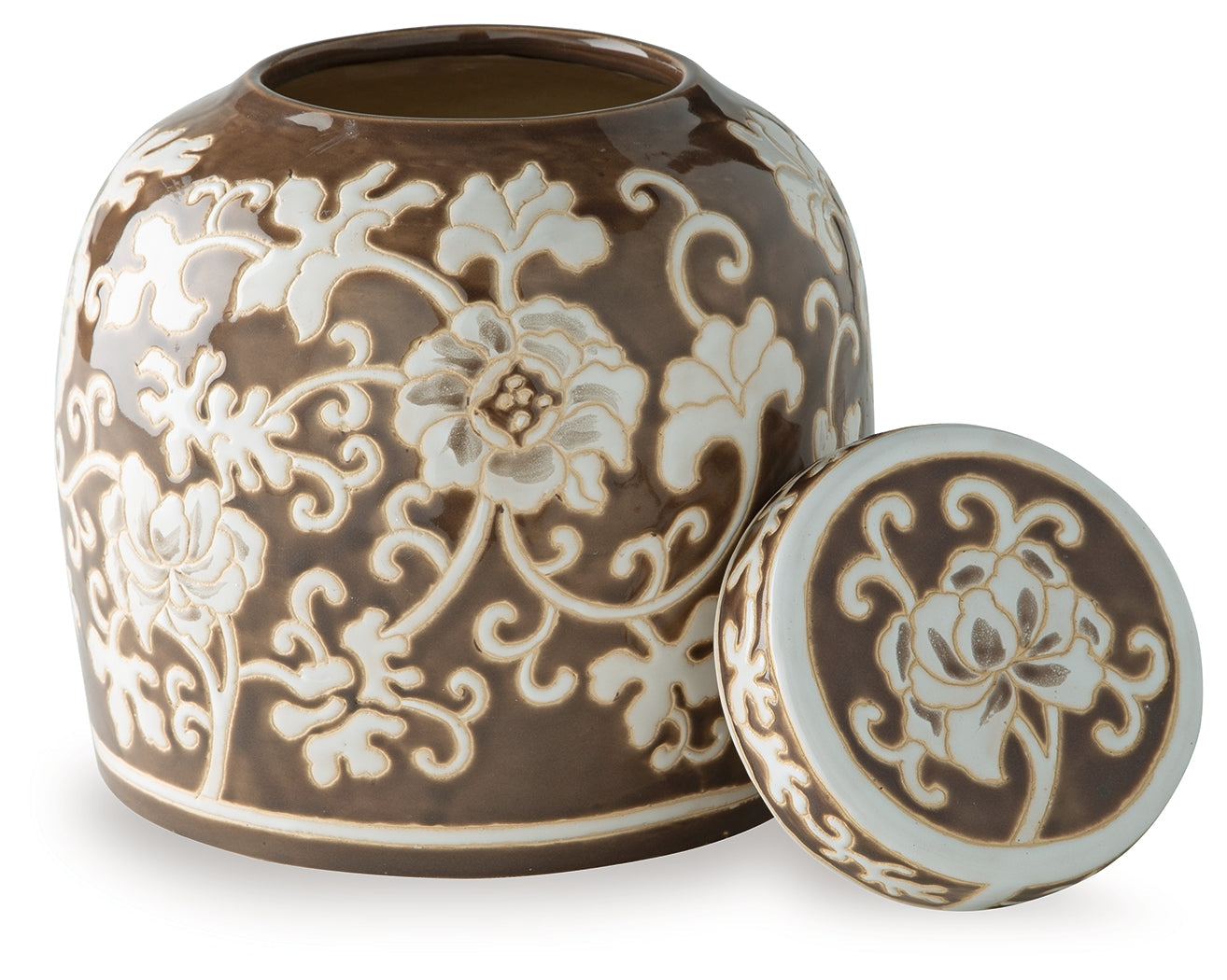 Adalham Brown/Cream Jar- Viva Furn