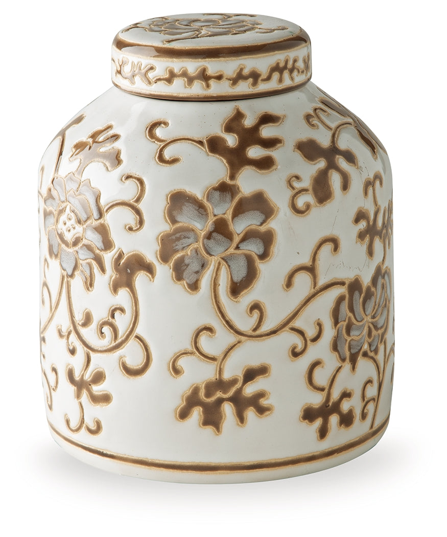 Adalham Cream/Brown Jar- Viva Furn
