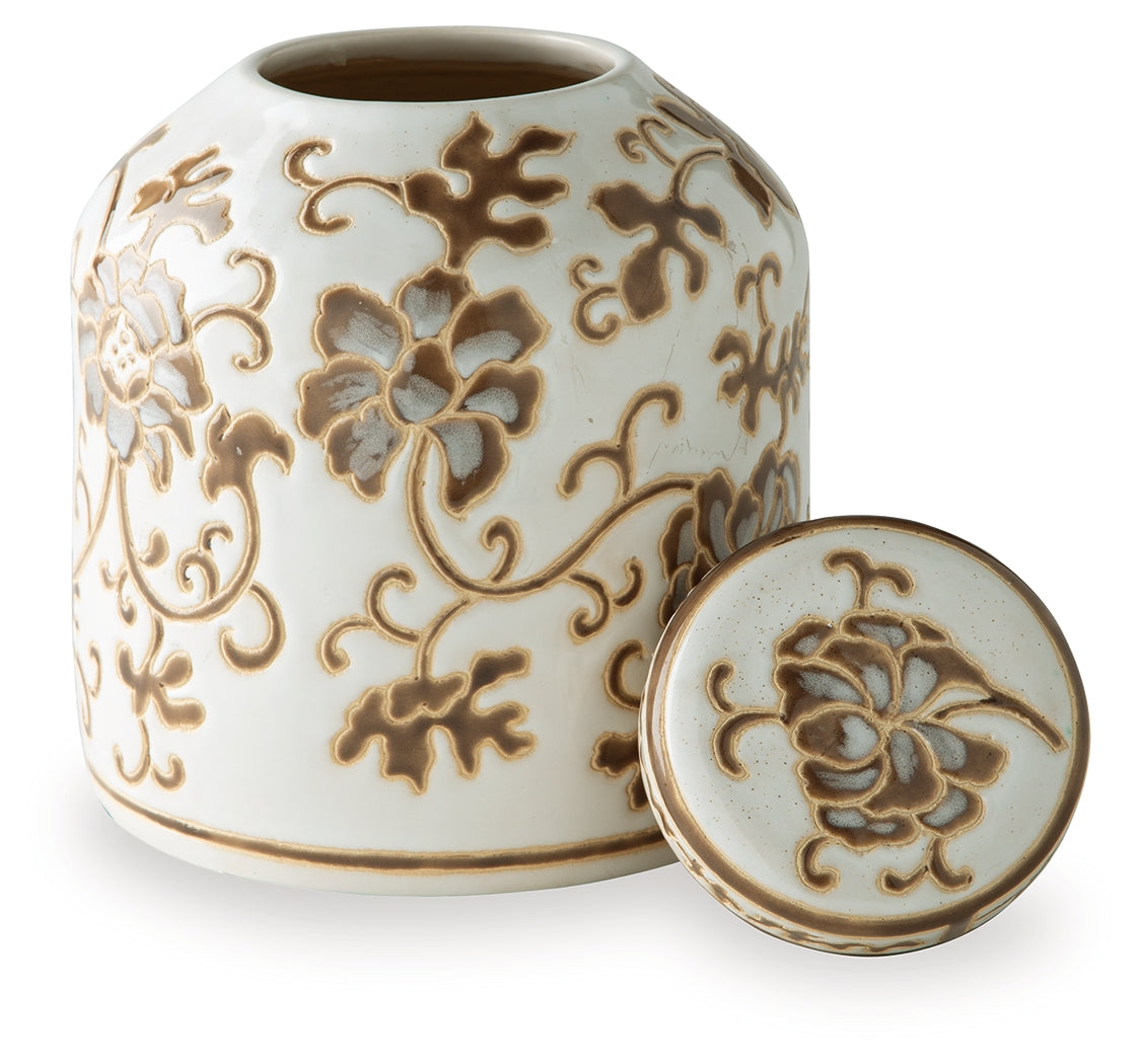 Adalham Cream/Brown Jar- Viva Furn