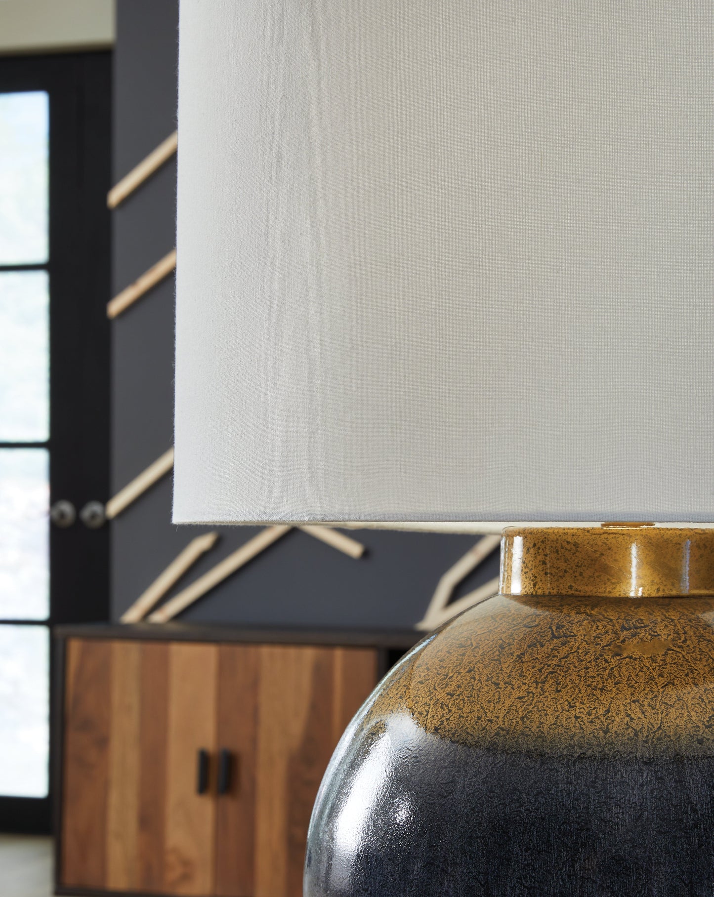 Adara Blue/Gold Finish Table Lamp- Viva Furn