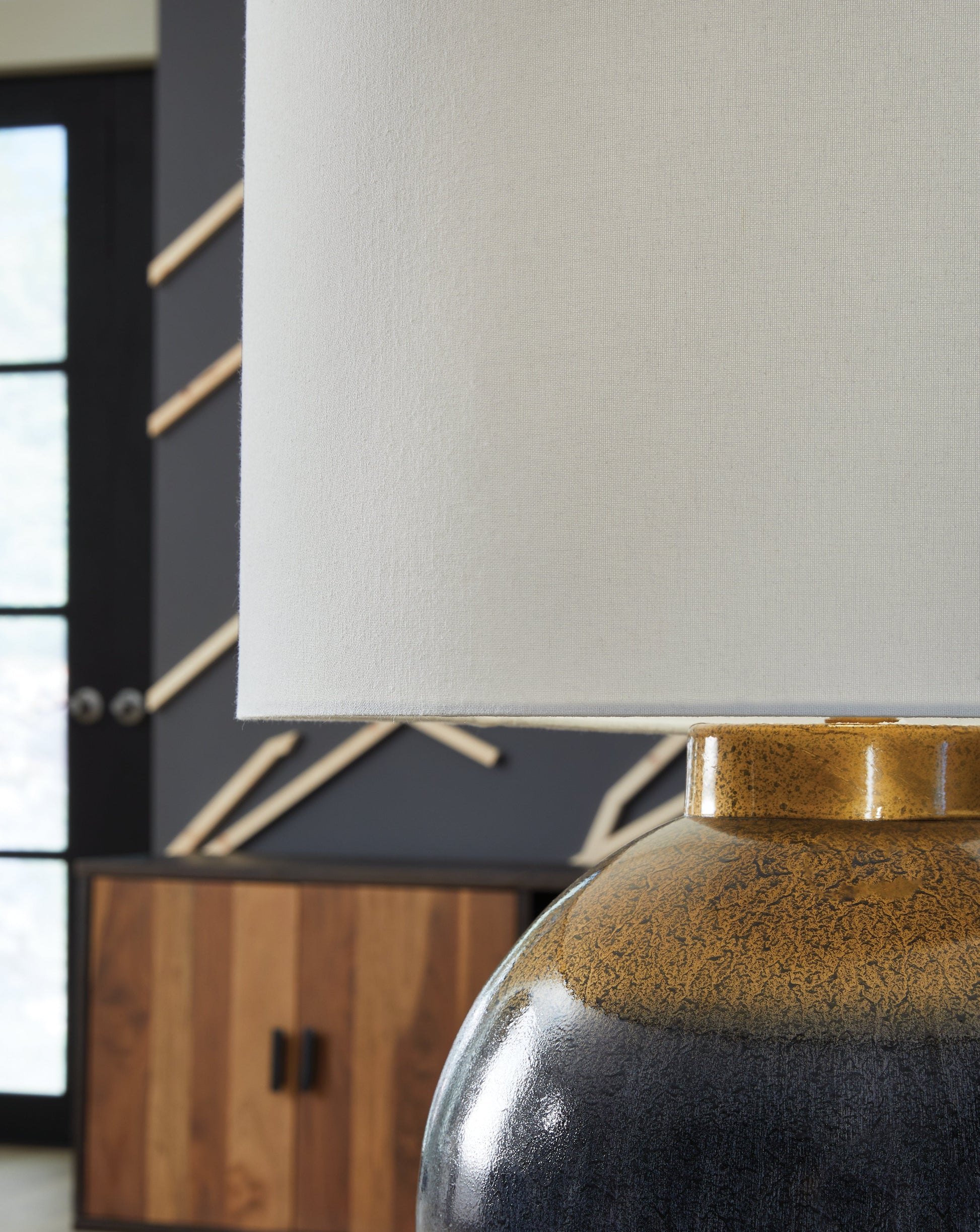 Adara Blue/Gold Finish Table Lamp- Viva Furn