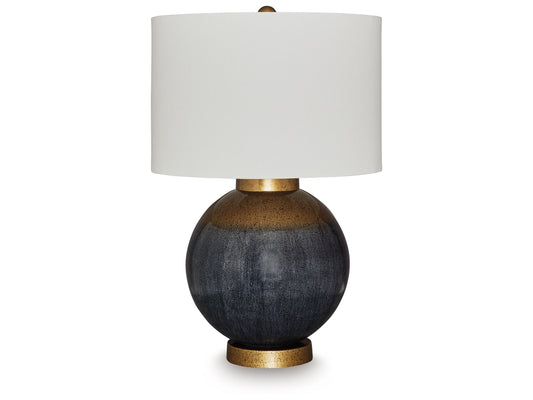 Adara Blue/Gold Finish Table Lamp- Viva Furn