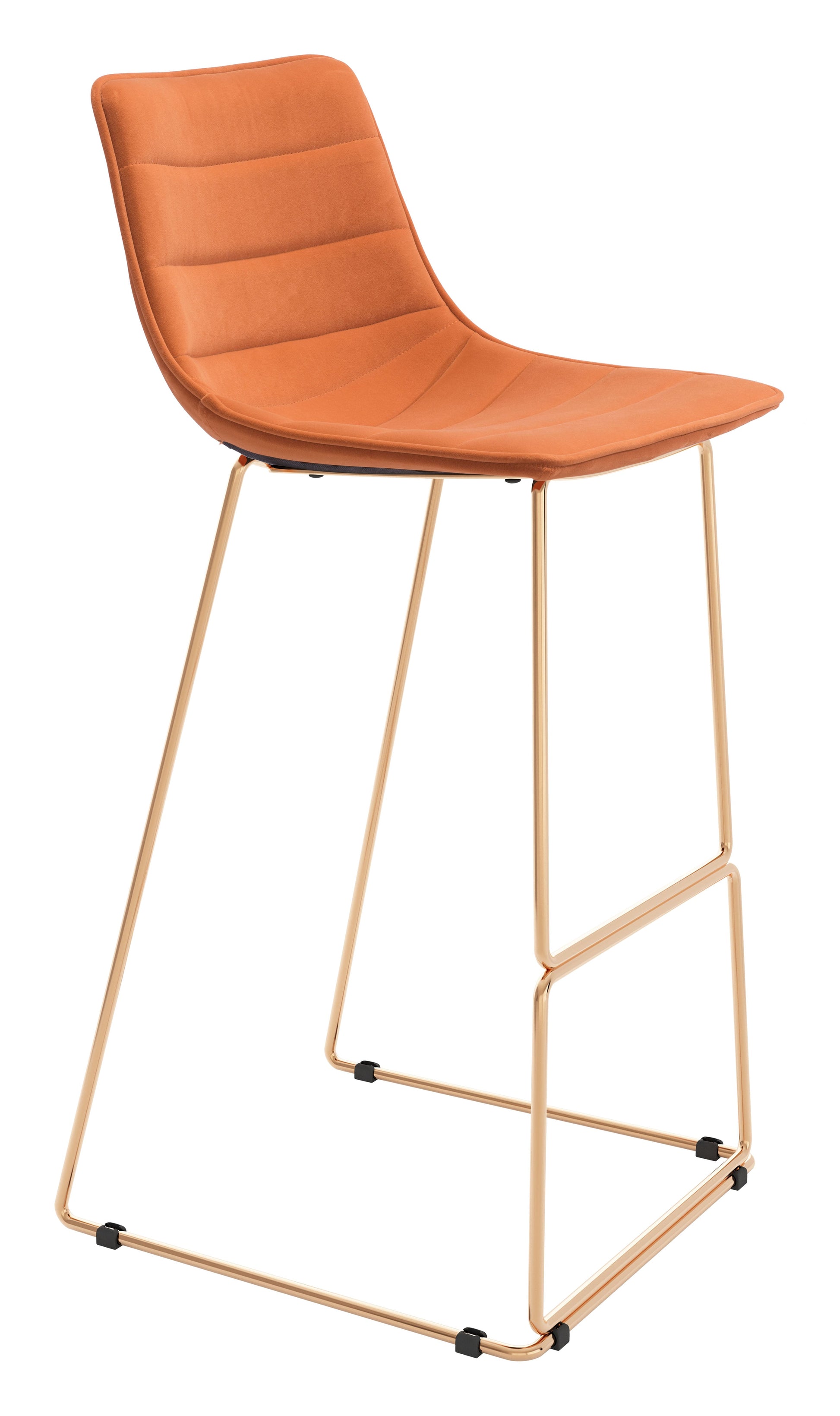 Adele Orange & Gold Barstool (Set of 2) - Ornate Home