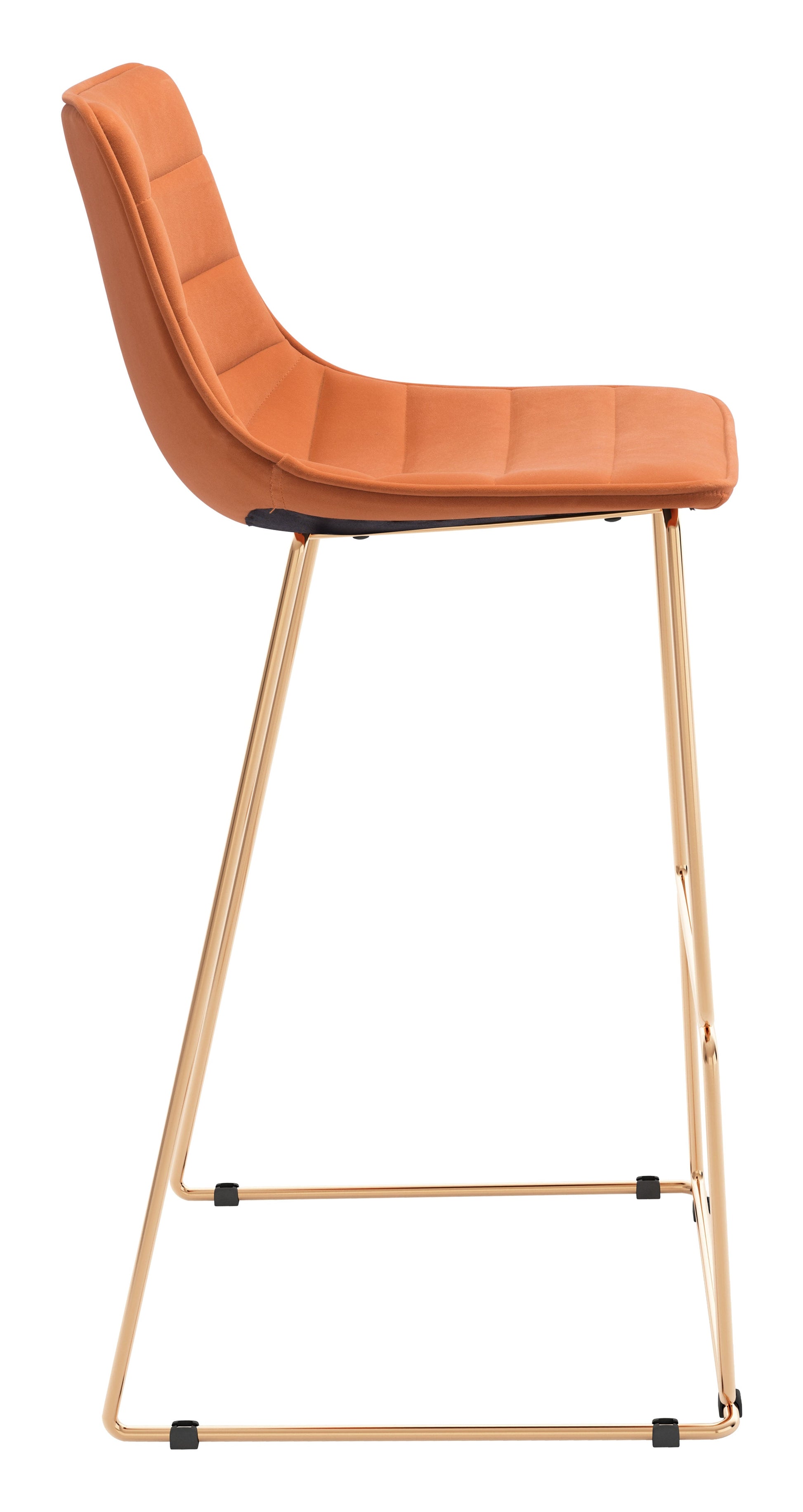 Adele Orange & Gold Barstool (Set of 2) - Ornate Home