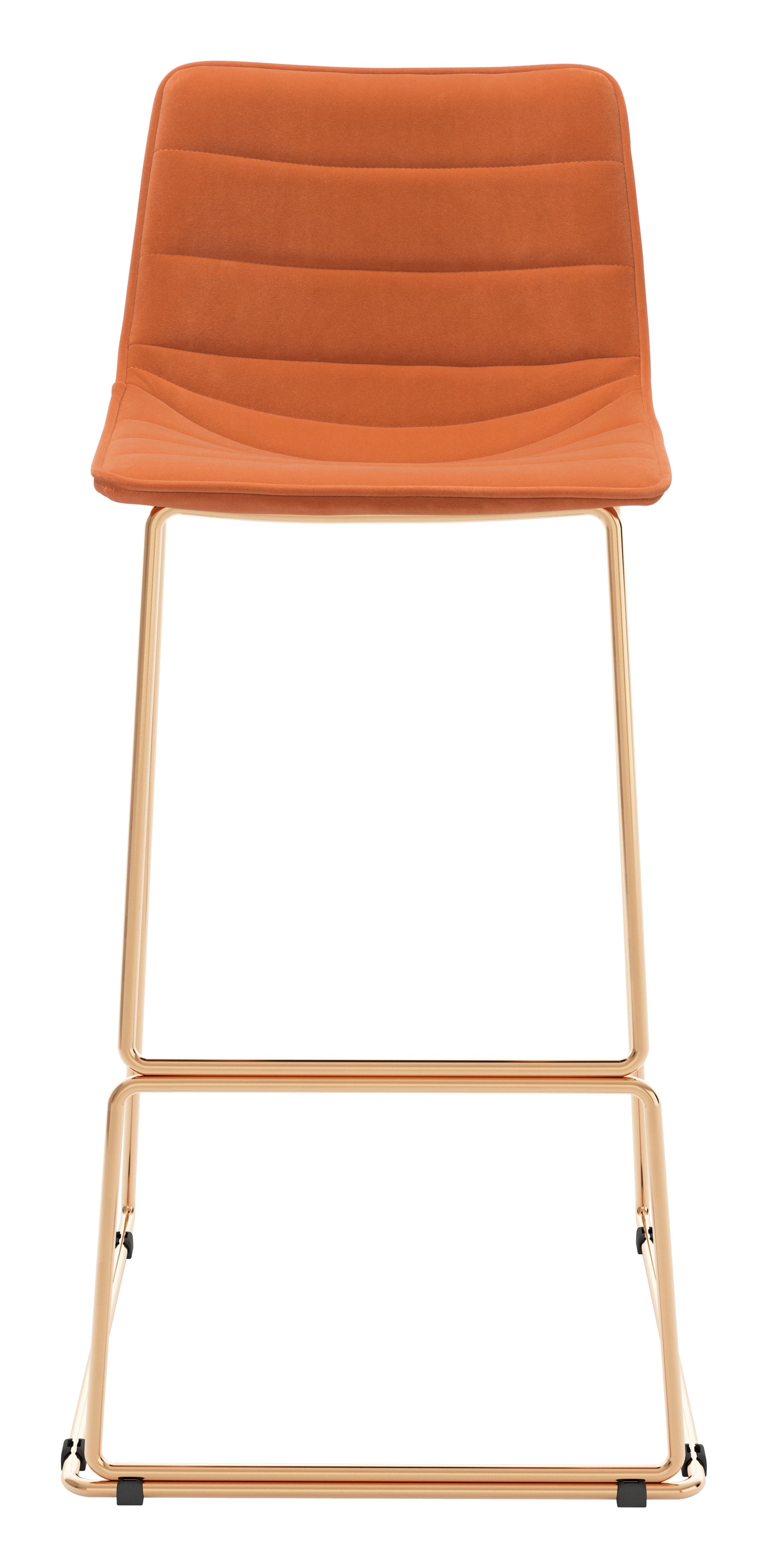 Adele Orange & Gold Barstool (Set of 2) - Ornate Home