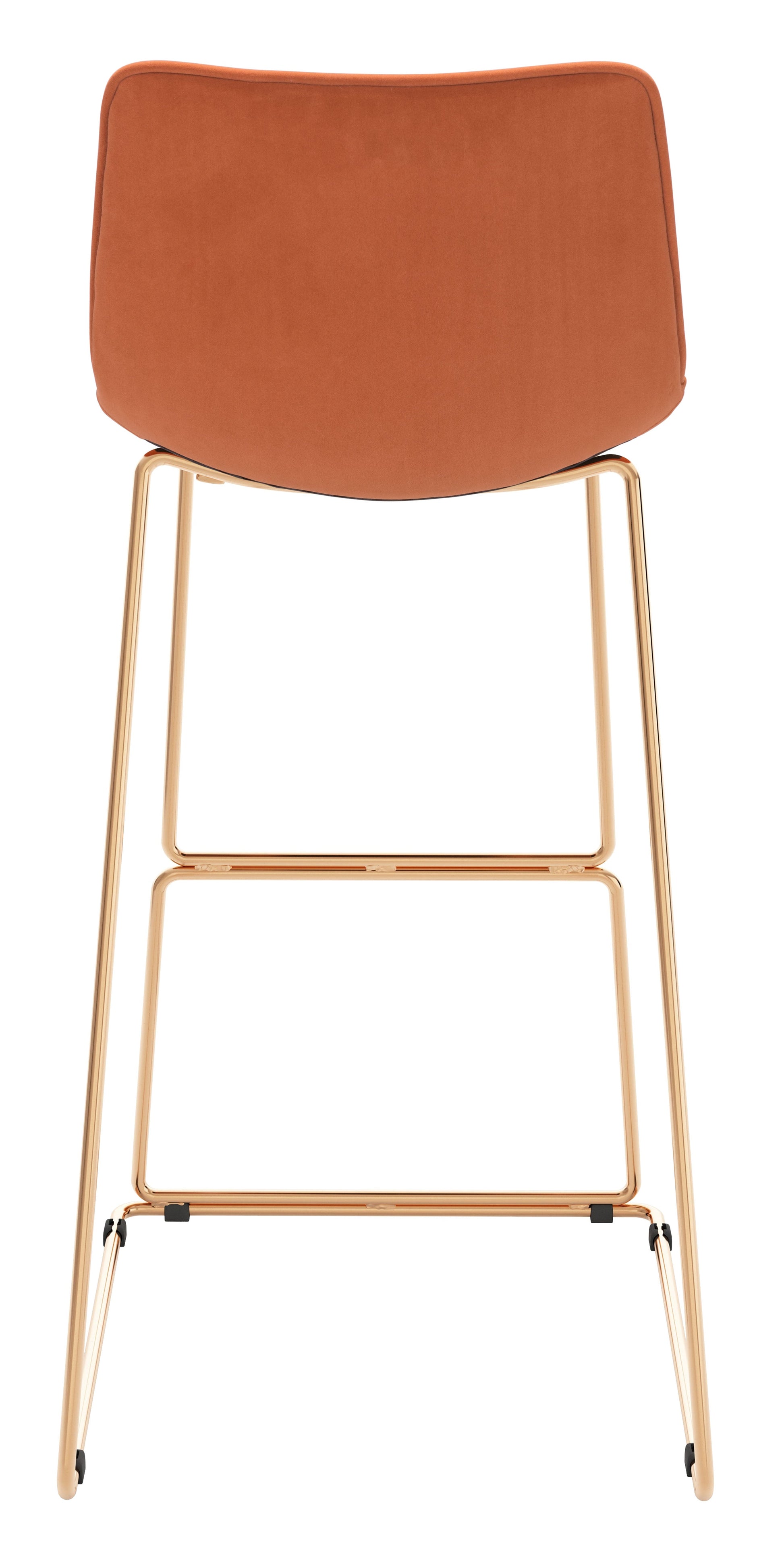 Adele Orange & Gold Barstool (Set of 2) - Ornate Home