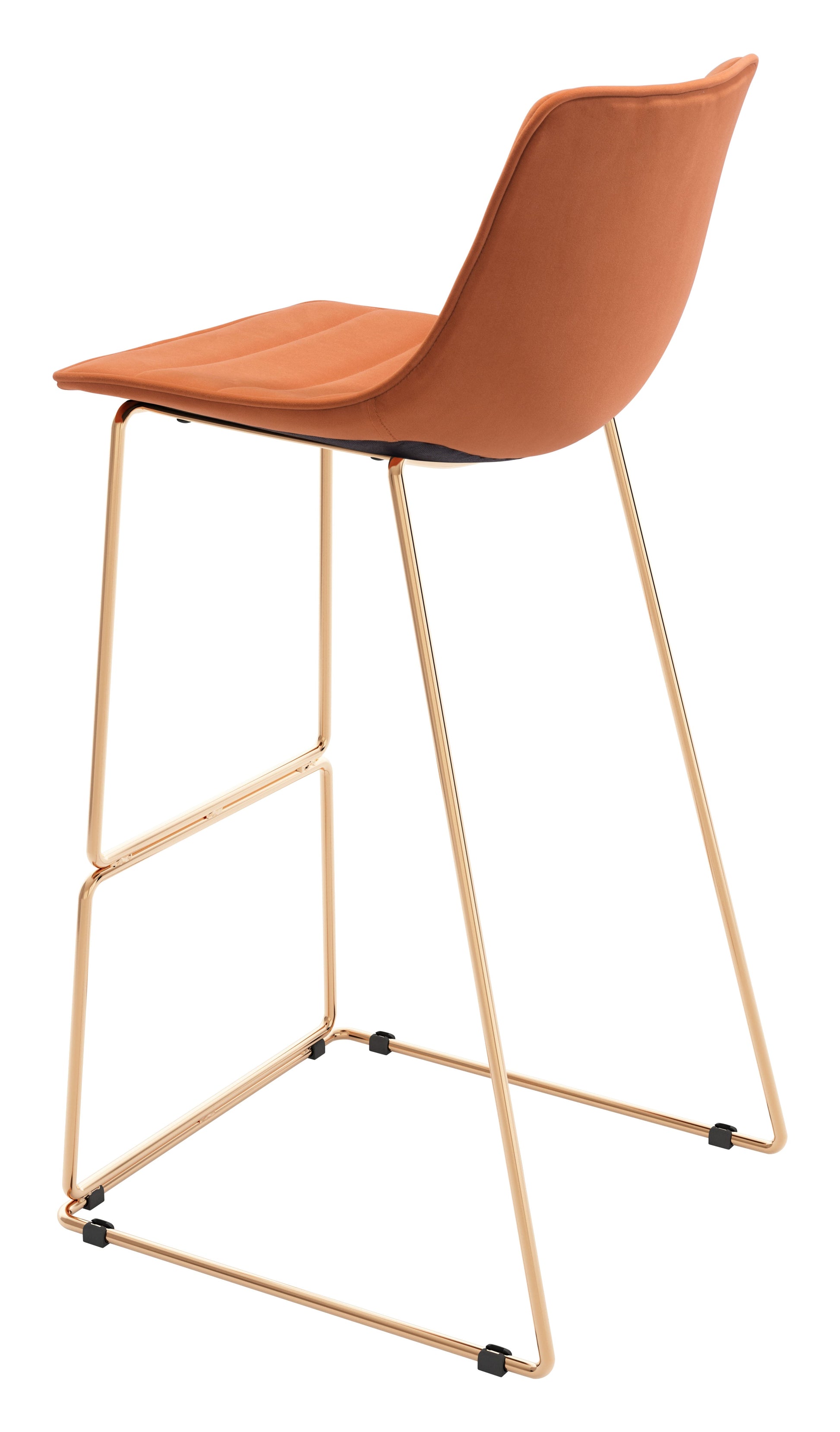 Adele Orange & Gold Barstool (Set of 2) - Ornate Home