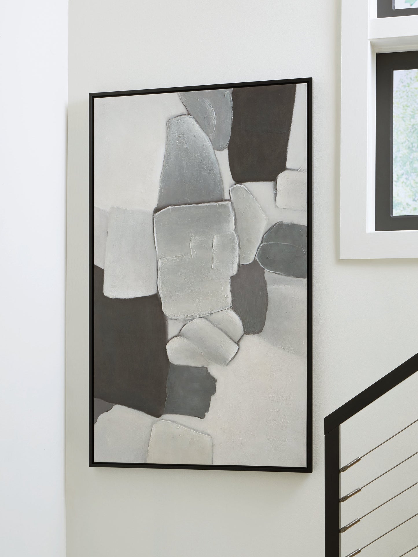 Adilson White/Gray/Black Wall Art- Viva Furn