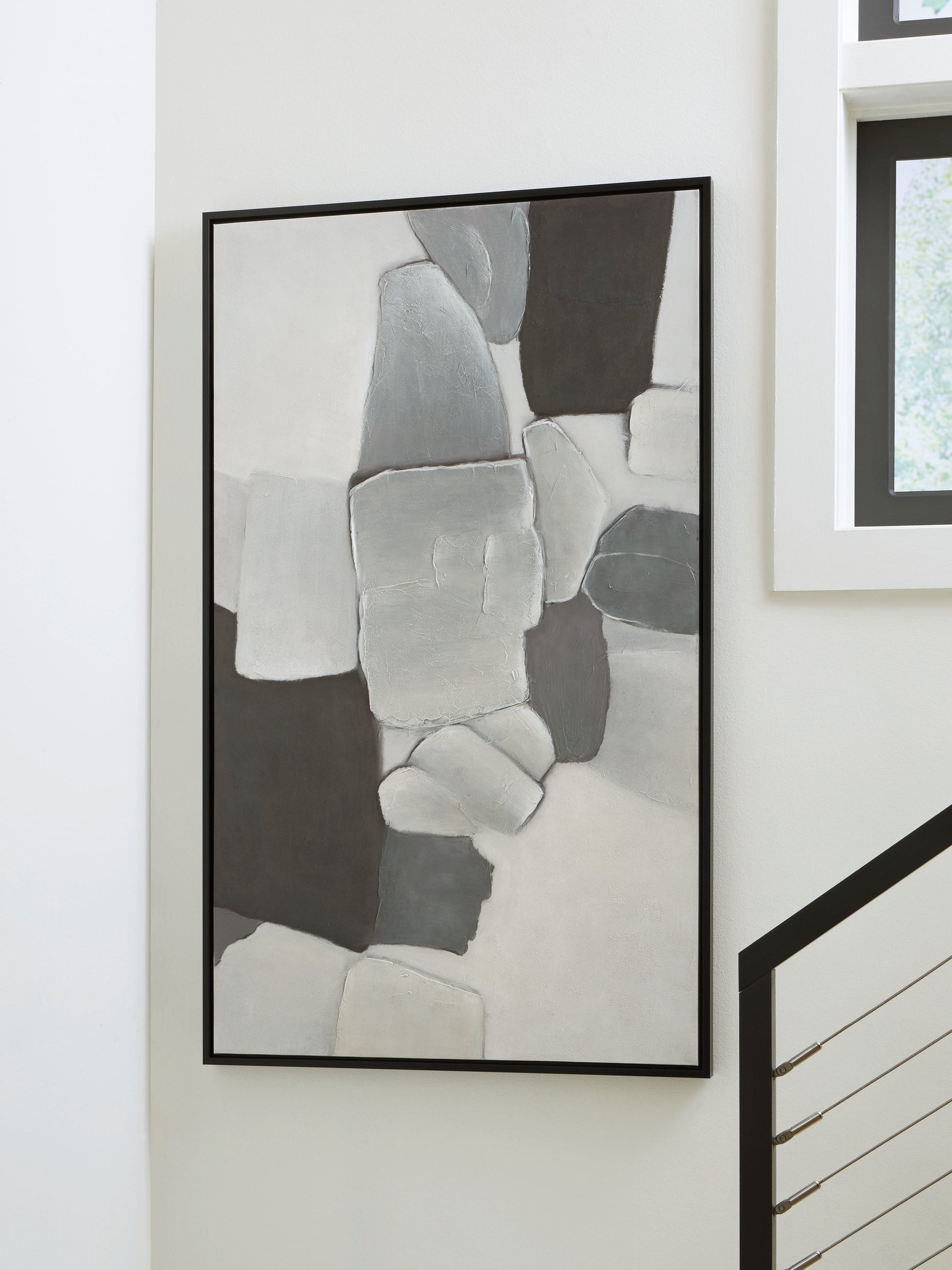 Adilson White/Gray/Black Wall Art- Viva Furn